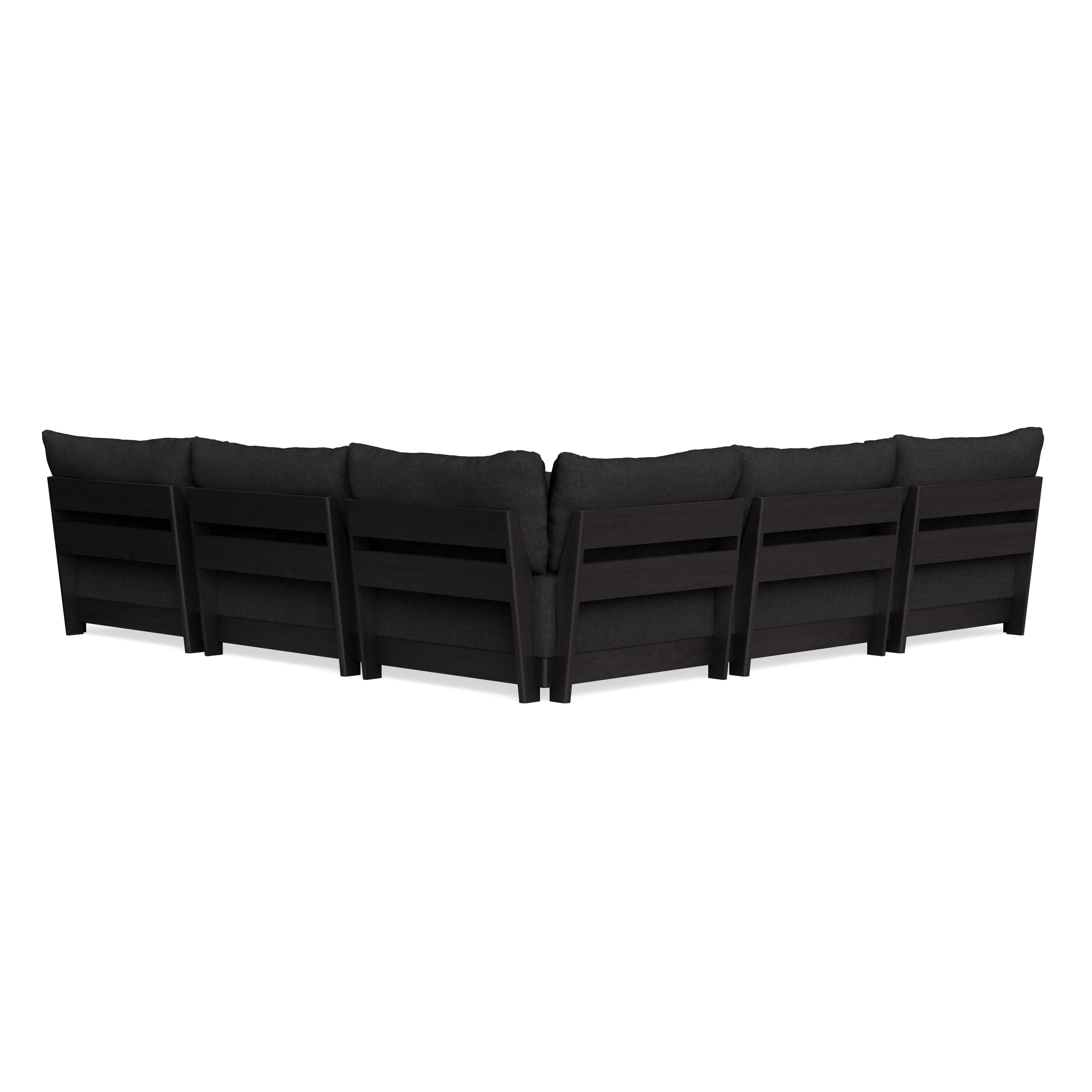 Modular Bondi Black 5-Seater Corner Sectional in Peppercorn | Memory Foam Blend