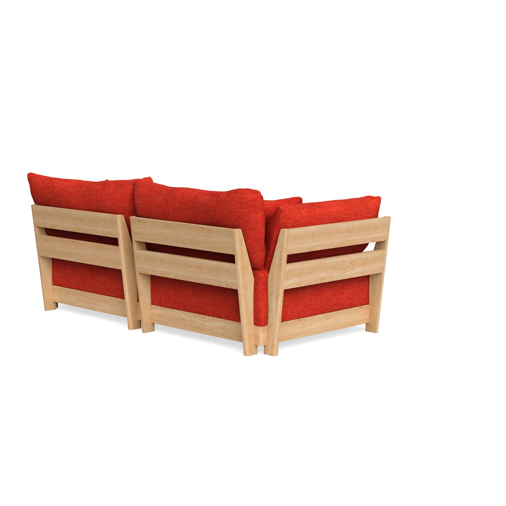 Modular Bondi Latte 2-Seater Sofa in Poppy Orange | Classic Blend