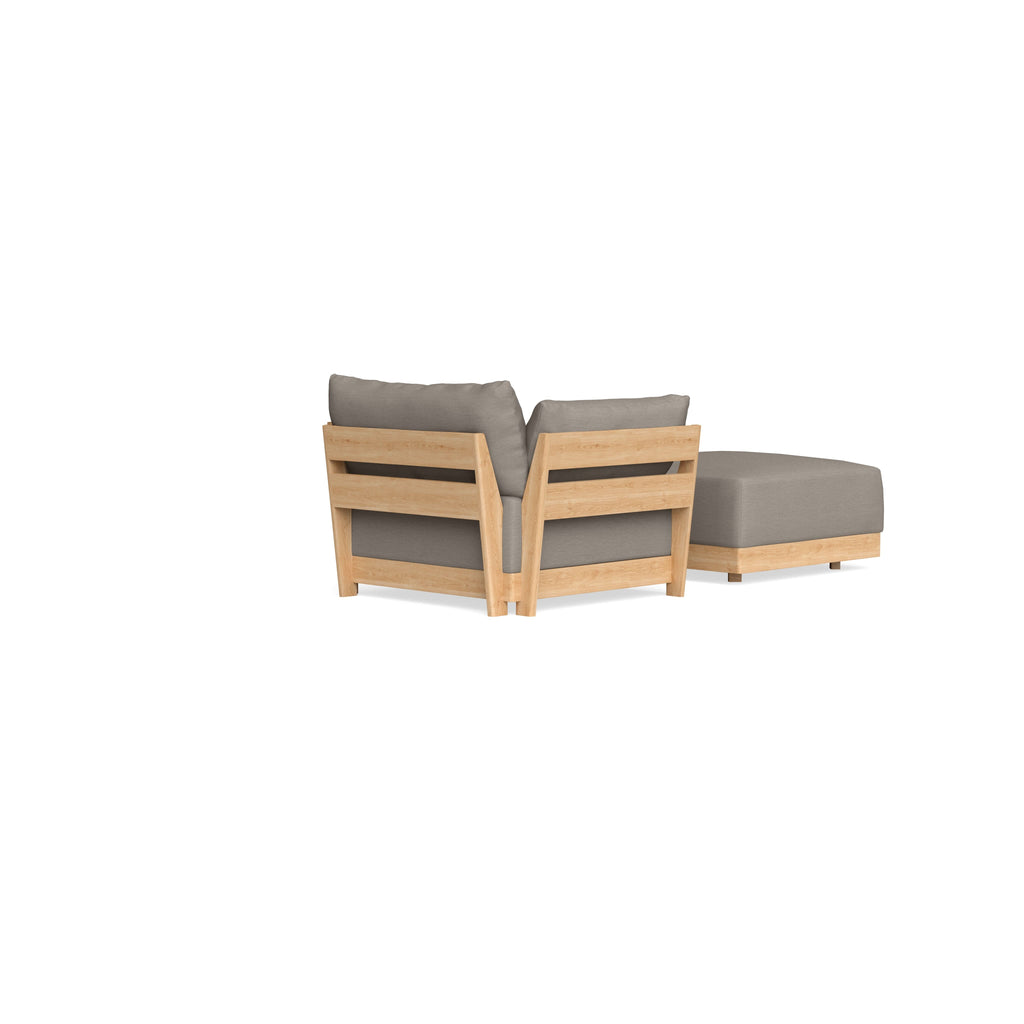 Modular Bondi Latte Armchair + Ottoman in Cinder Gray | Memory Foam Blend
