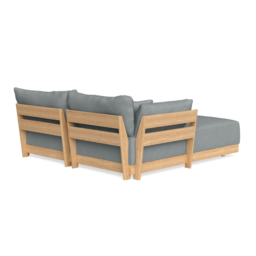 Modular Bondi Latte 2-Seater Sectional in Light Steel | Memory Foam Blend