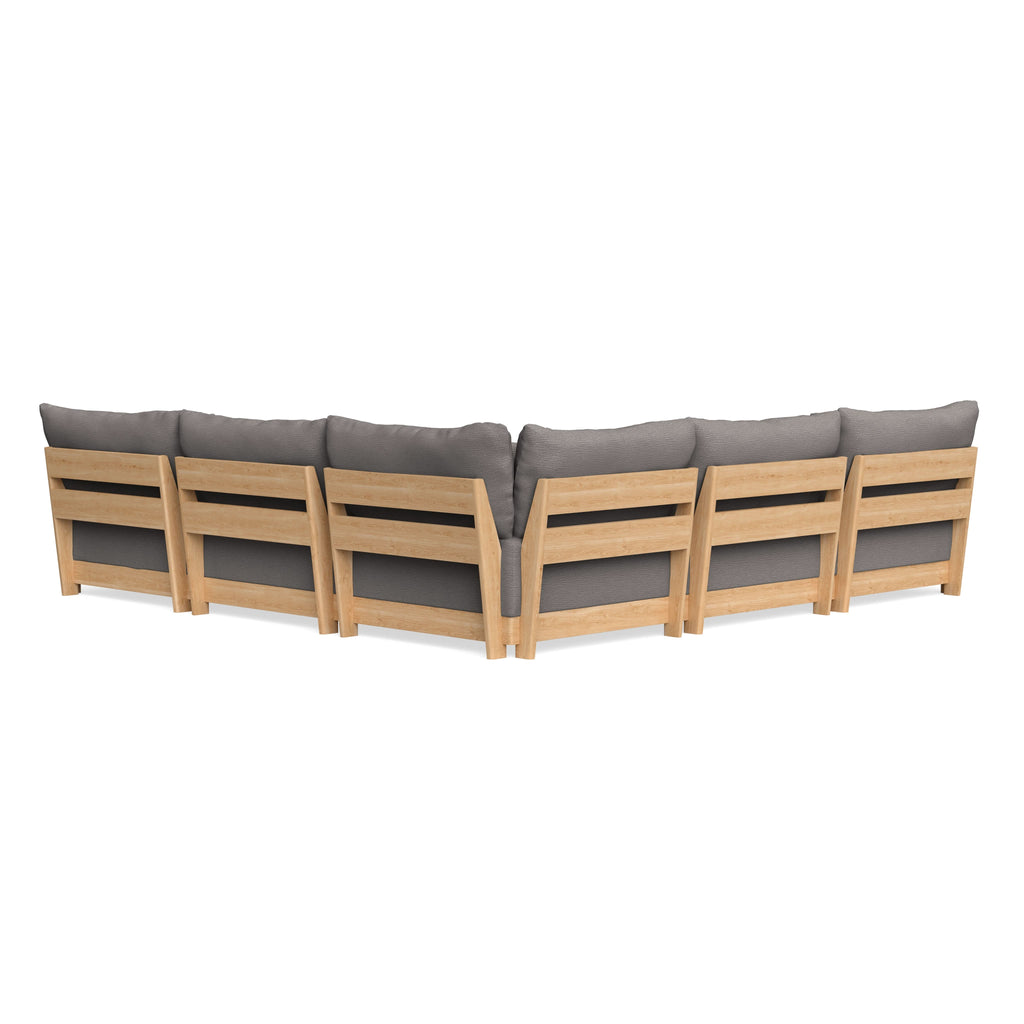 Slipcover Only - Modular Bondi 5-Seater Corner Sectional + Ottoman in Cement