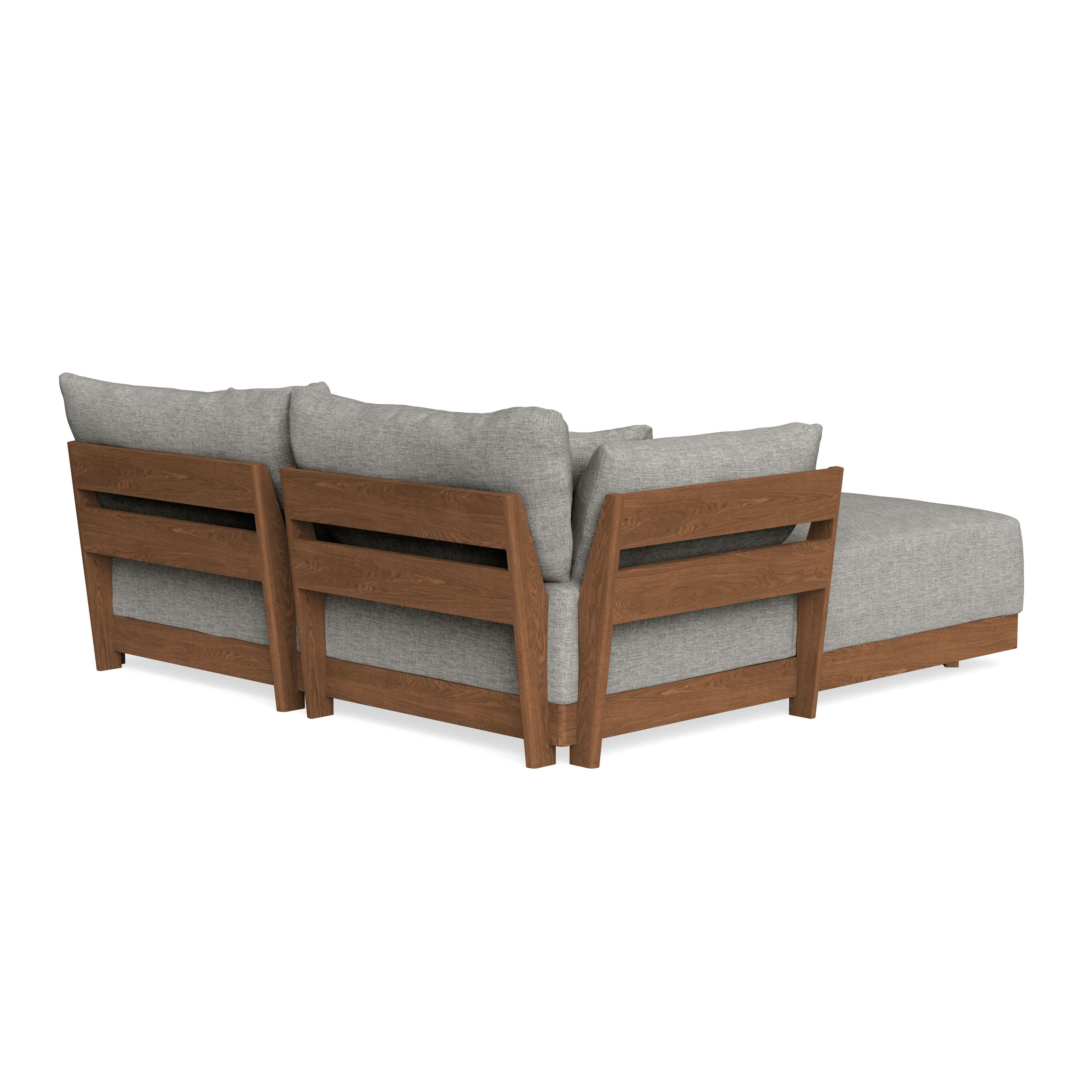 Modular Bondi Espresso 2-Seater Sectional in Fog | Memory Foam Blend