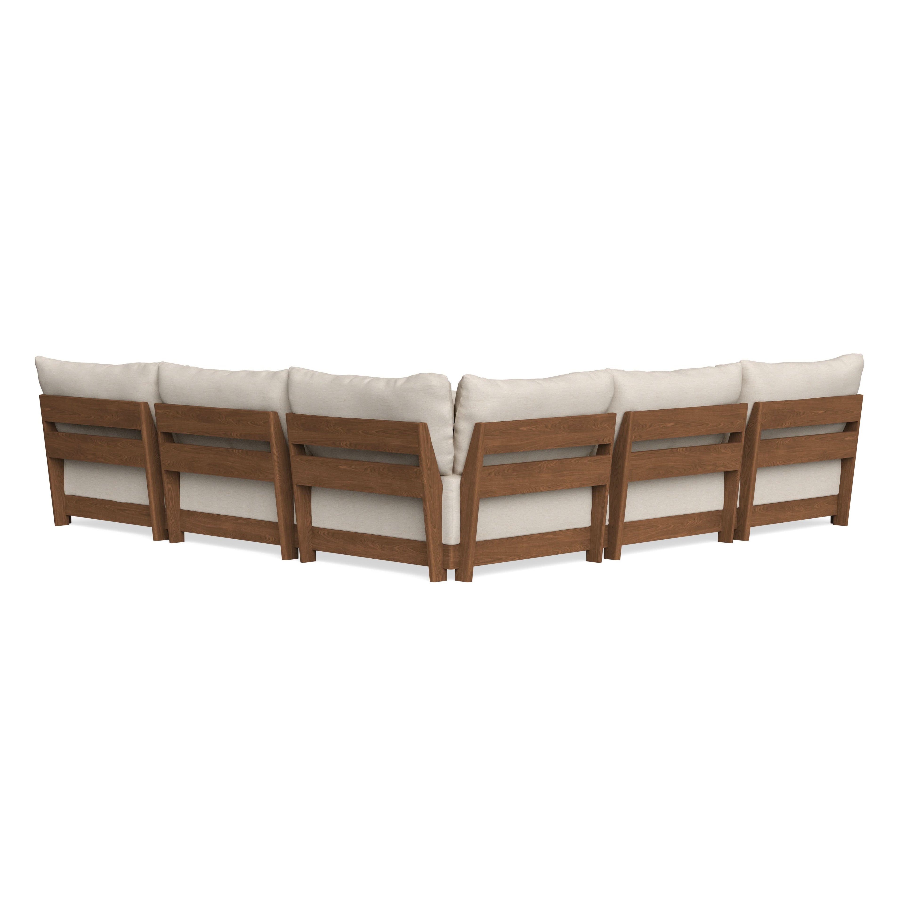 Modular Bondi Espresso 5-Seater Corner Sectional + Ottoman in Seashell | Memory Foam Blend