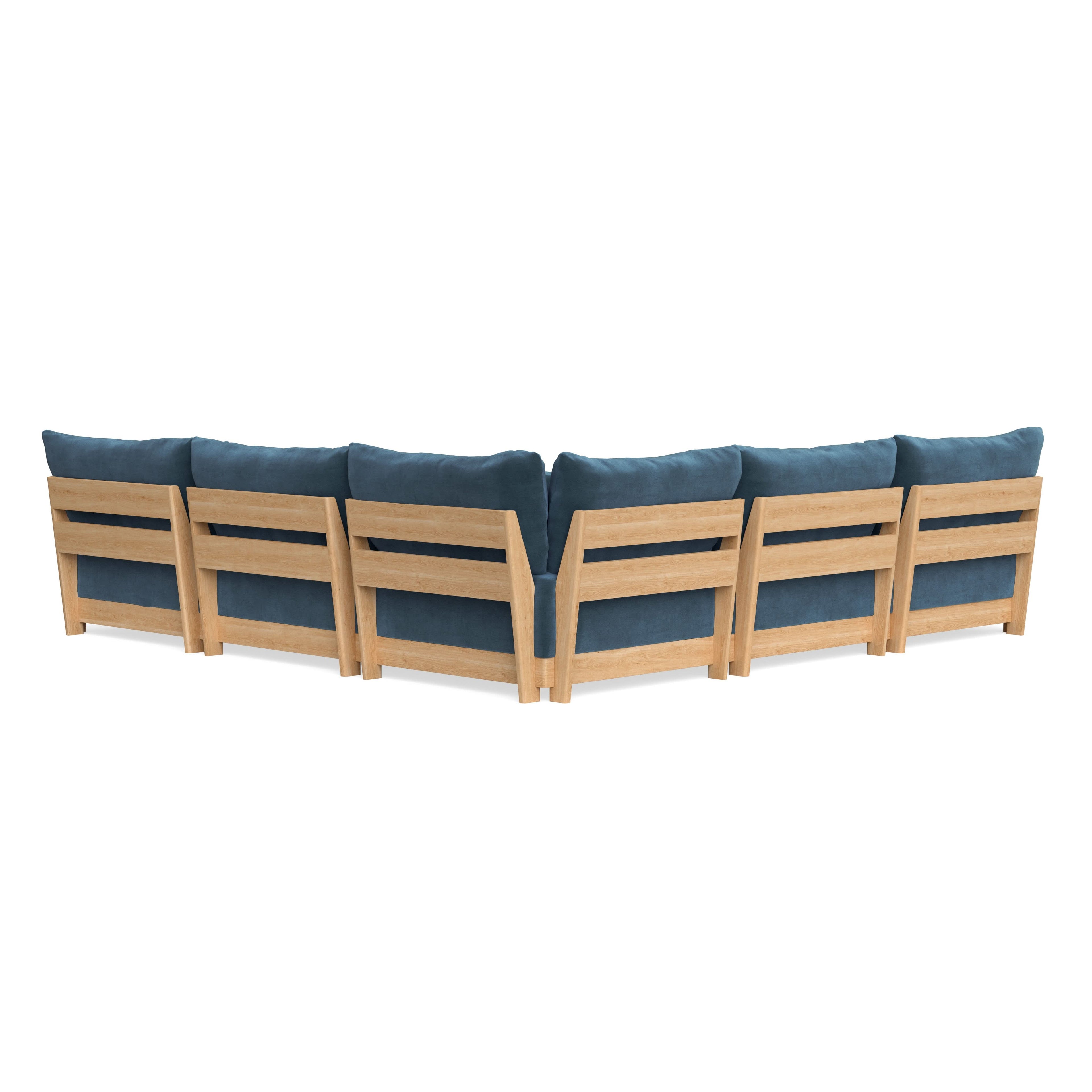 Modular Bondi Latte 5-Seater Corner Sectional in Oxford Blue | Classic Blend