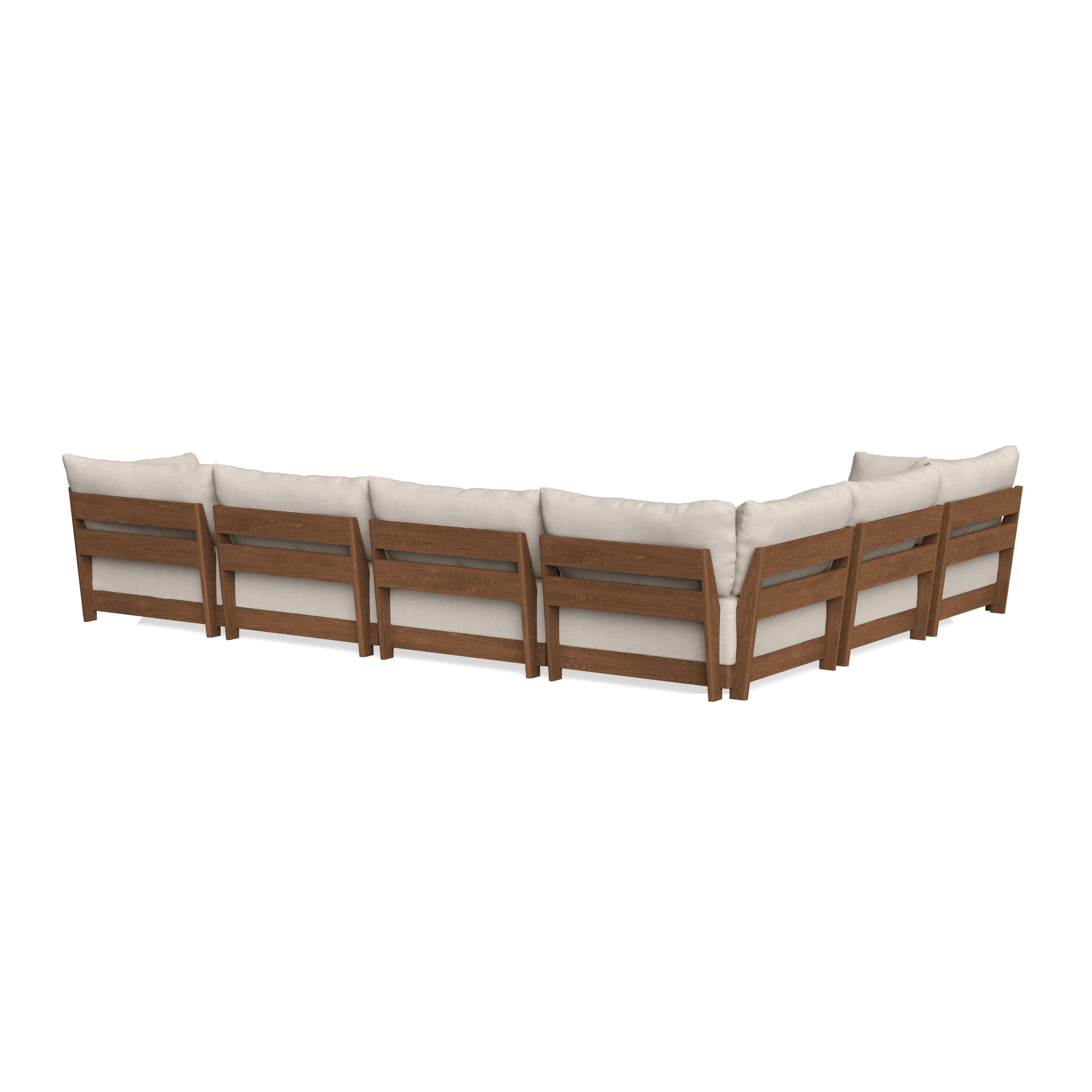 Modular Bondi Espresso 6-Seater Corner Sectional in Seashell | Memory Foam Blend
