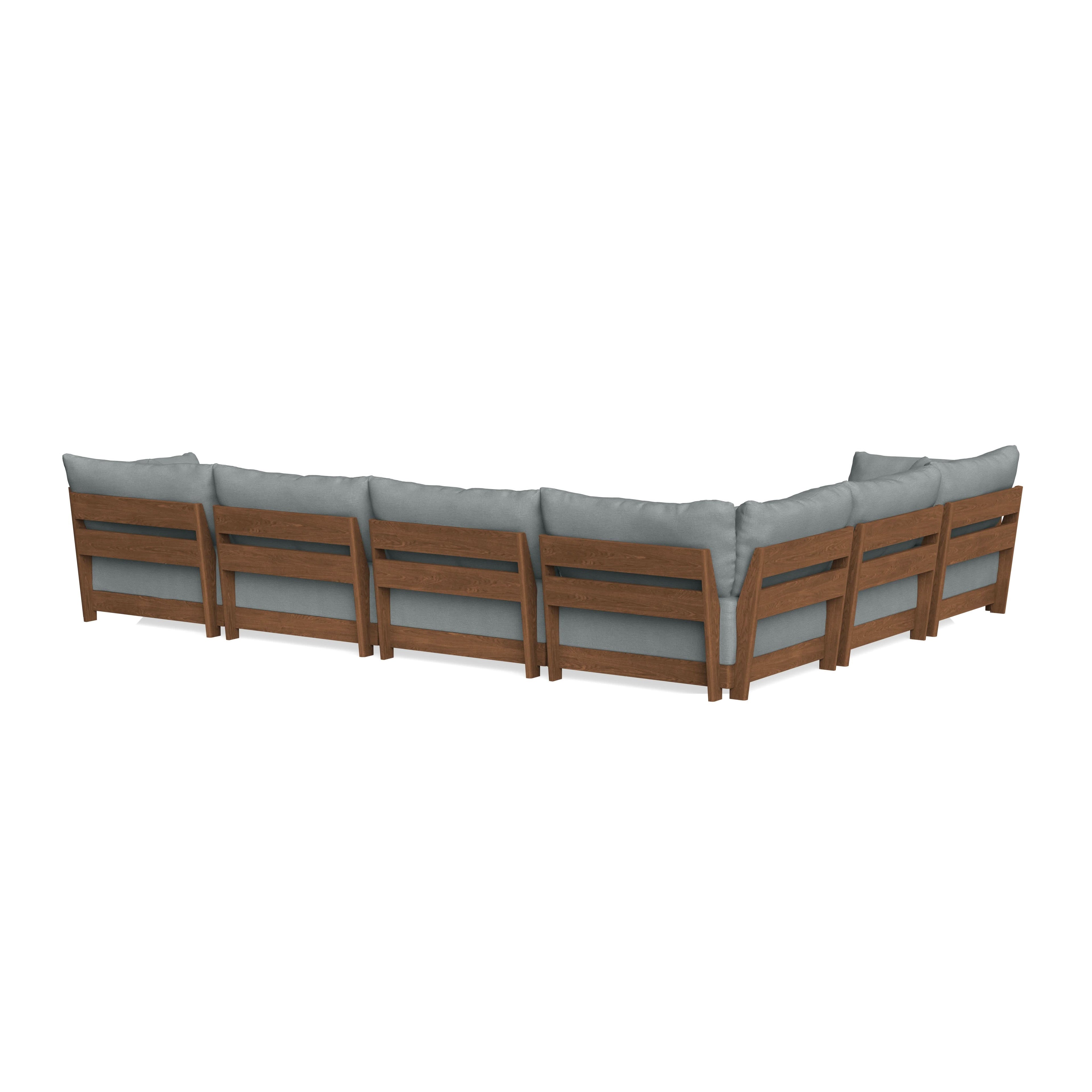 Modular Bondi Espresso 6-Seater Corner Sectional + Ottoman in Light Steel | Classic Blend