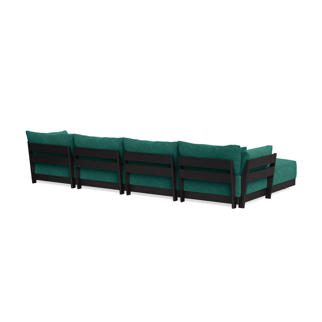 Modular Bondi Black 4-Seater U-Sectional in Jade Green | Classic Blend