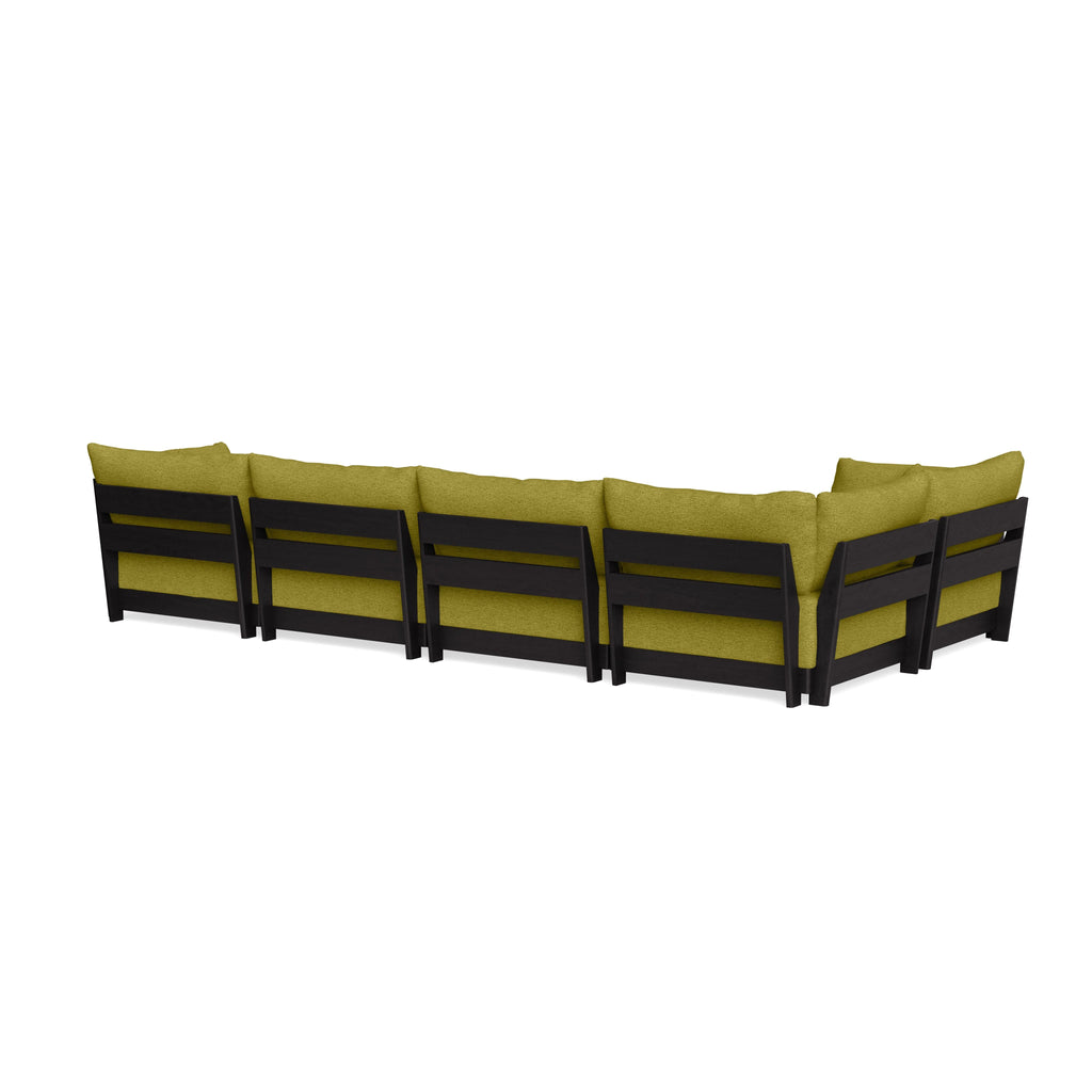 Modular Bondi Black 5-Seater L-Sectional in Avocado | Classic Blend