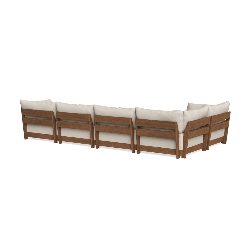 Modular Bondi Espresso 5-Seater L-Sectional in Seashell | Memory Foam Blend