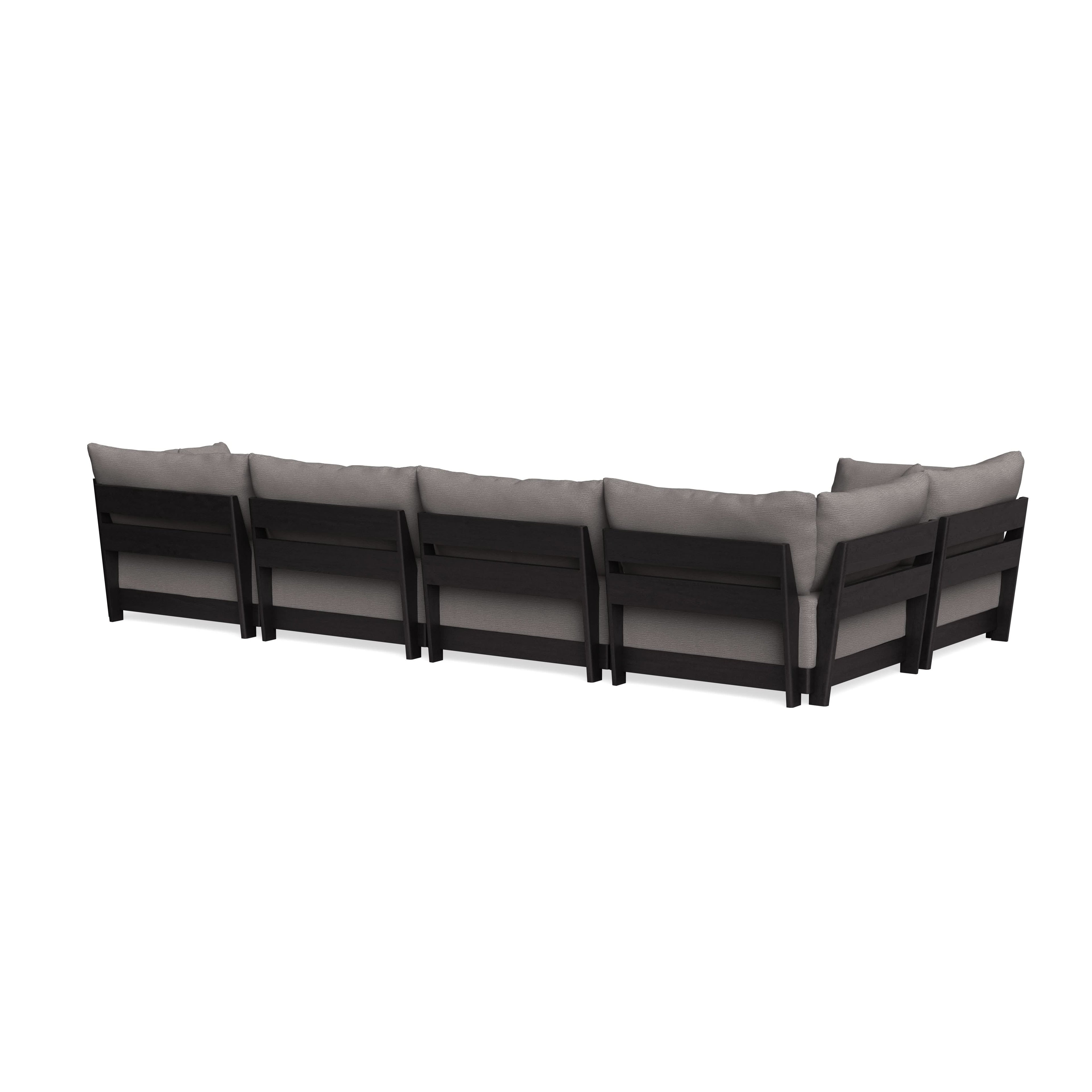 Modular Bondi Black 5-Seater L-Sectional in Cement | Classic Blend