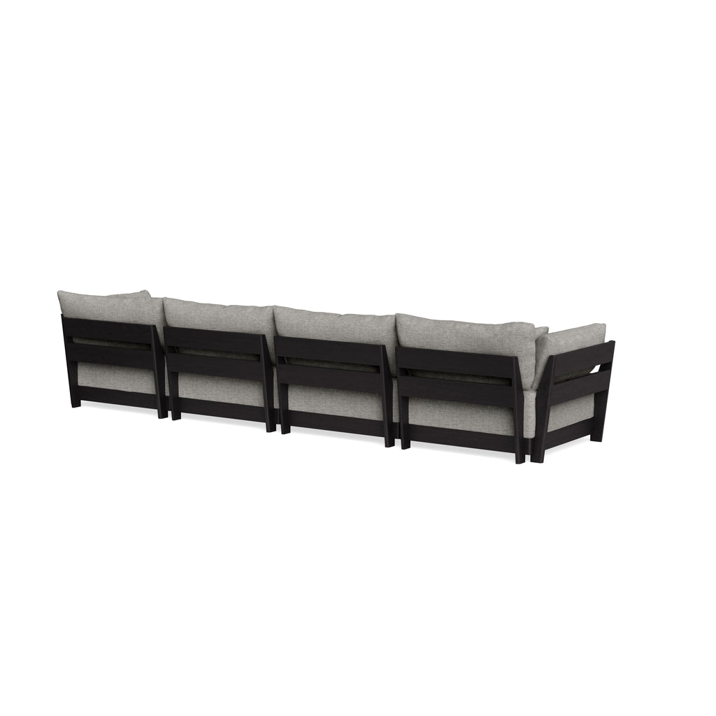Modular Bondi Black 4-Seater Sofa in Fog | Memory Foam Blend