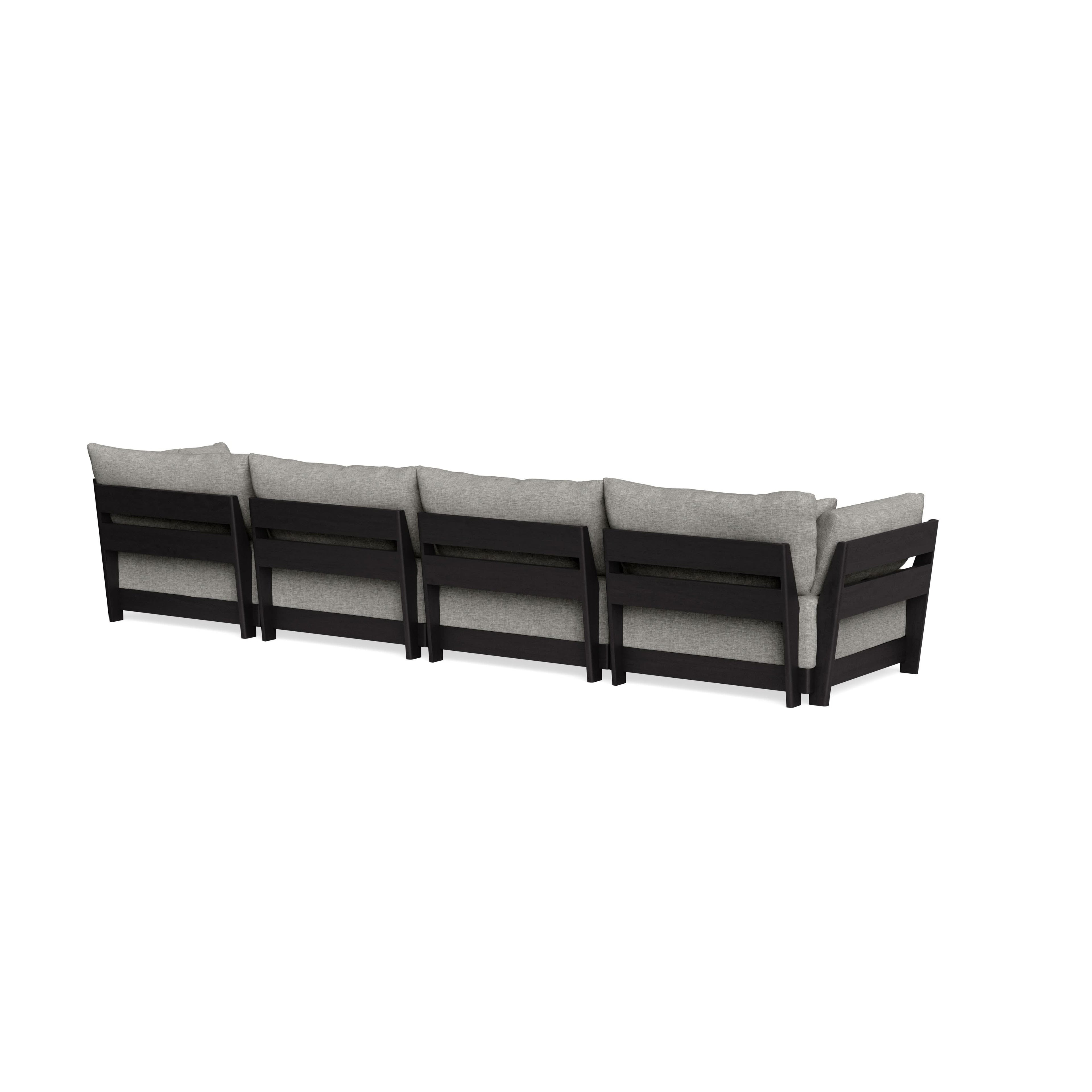 Modular Bondi Black 4-Seater Sofa in Fog | Memory Foam Blend