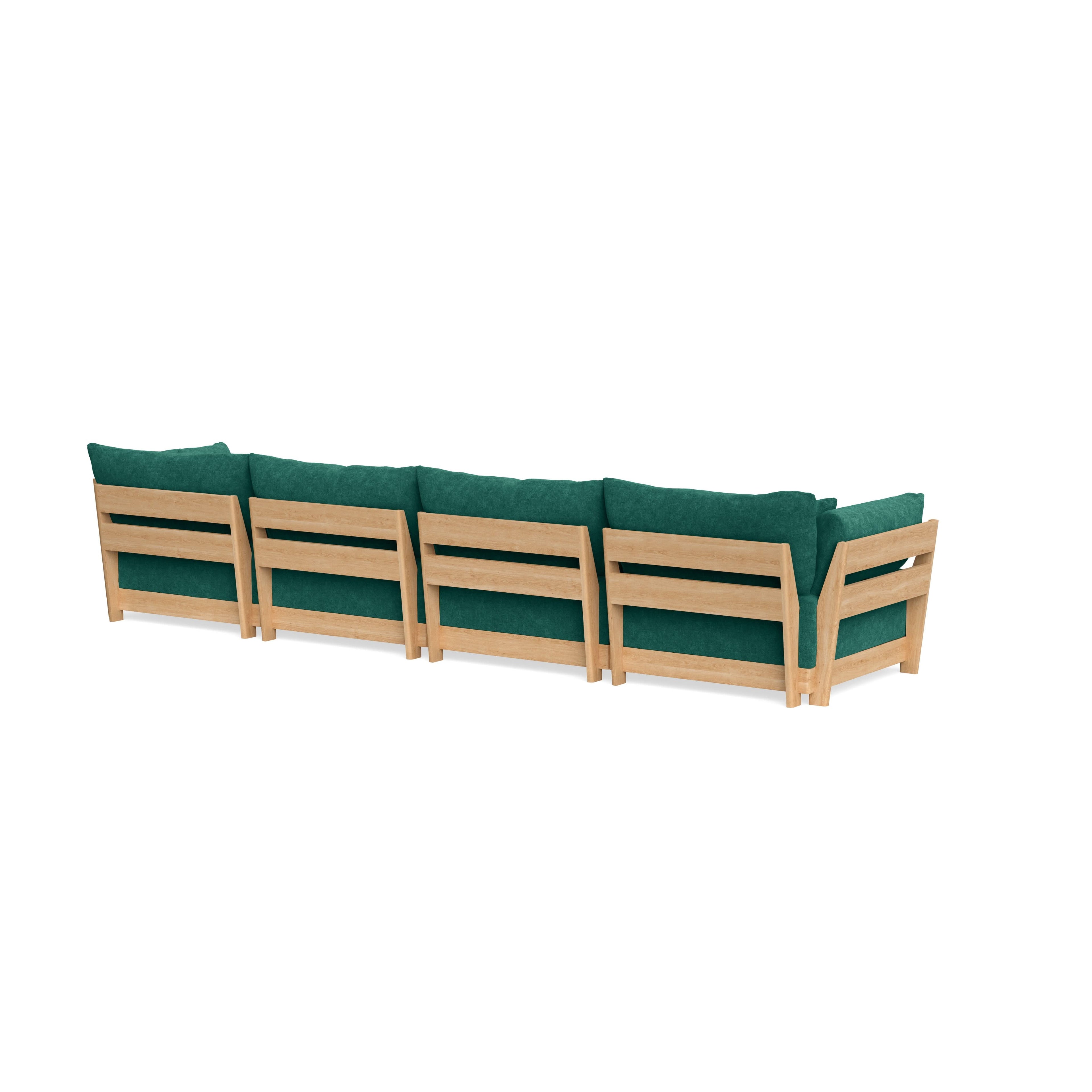 Modular Bondi Latte 4-Seater Sofa in Jade Green | Memory Foam Blend