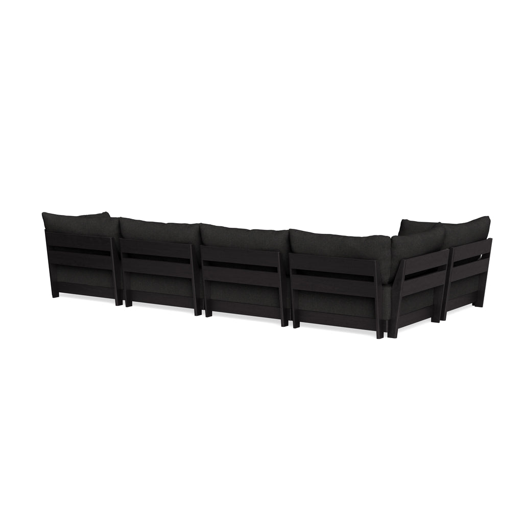 Modular Bondi Black 5-Seater L-Sectional in Peppercorn | Memory Foam Blend