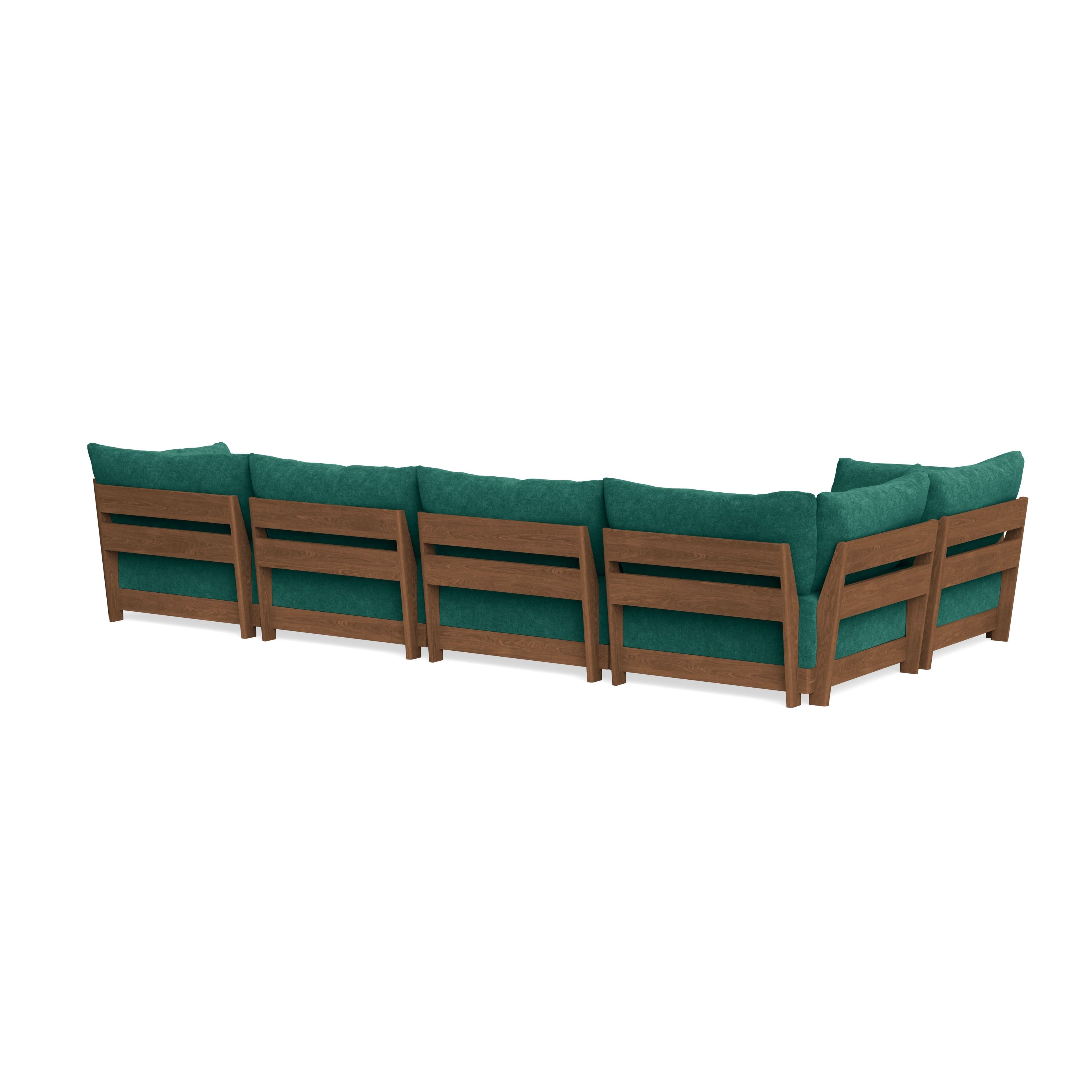 Modular Bondi Espresso 5-Seater L-Sectional in Jade Green | Classic Blend