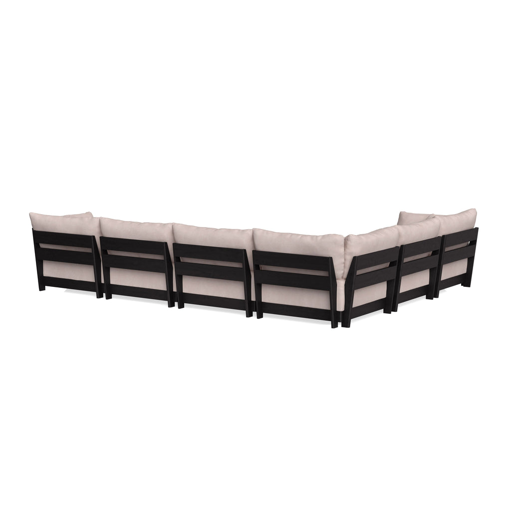 Modular Bondi Black 6-Seater Corner Sectional in Blush | Memory Foam Blend