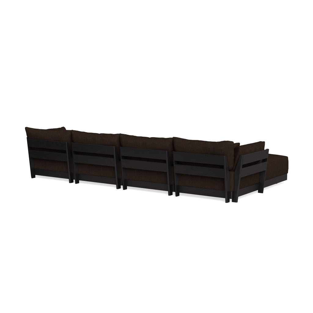 Modular Bondi Black 4-Seater Sectional in Espresso | Memory Foam Blend