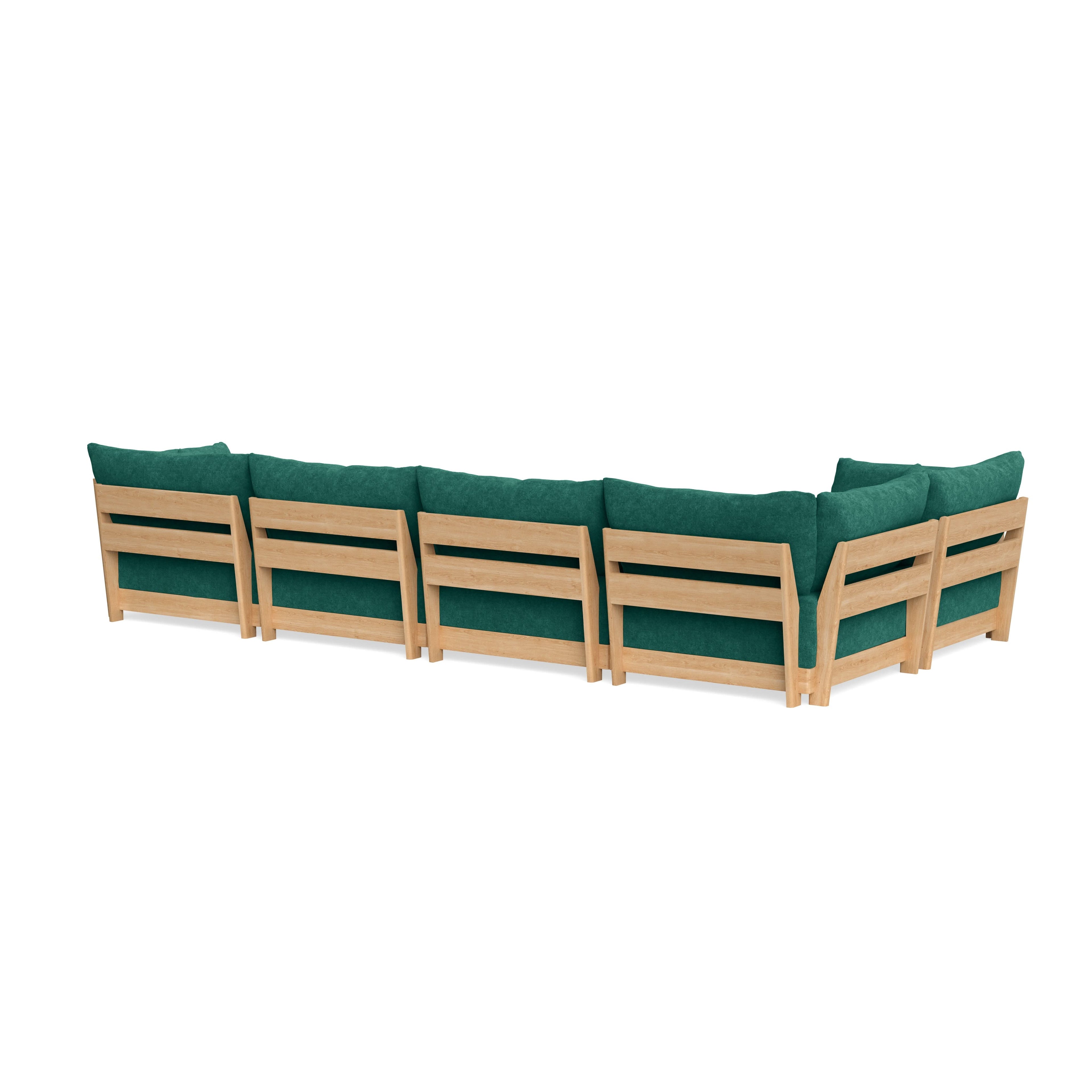 Modular Bondi Latte 5-Seater L-Sectional in Jade Green | Classic Blend