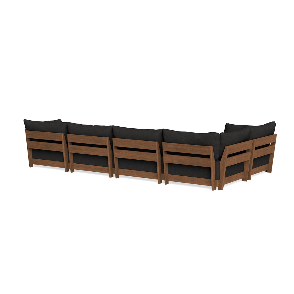 Modular Bondi Espresso 5-Seater L-Sectional in Peppercorn | Memory Foam Blend