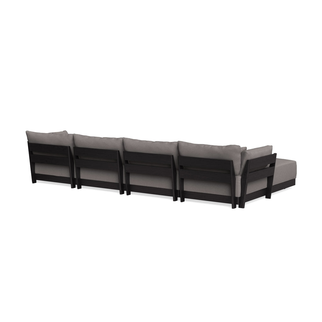 Modular Bondi Black 4-Seater U-Sectional in Cement | Memory Foam Blend