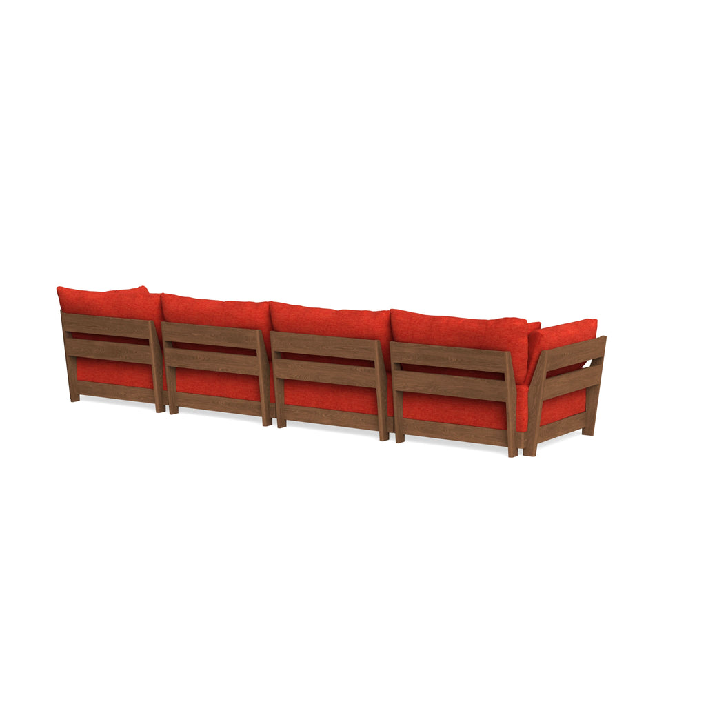 Modular Bondi Espresso 4-Seater Sofa in Poppy Orange | Classic Blend