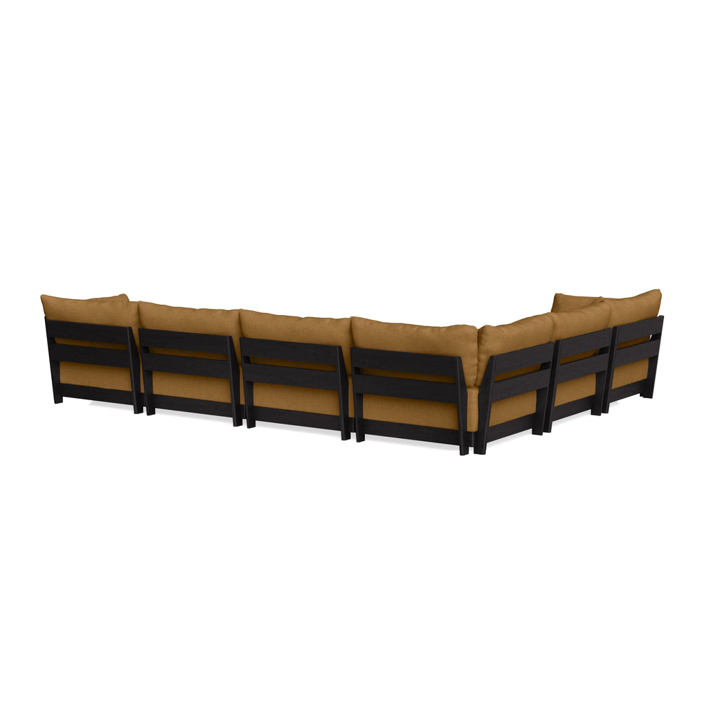 Modular Bondi Black 6-Seater Corner Sectional in Dijon | Classic Blend
