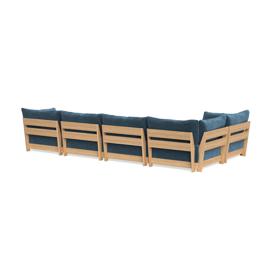 Slipcover Only - Modular Bondi 5-Seater L-Sectional in Oxford Blue