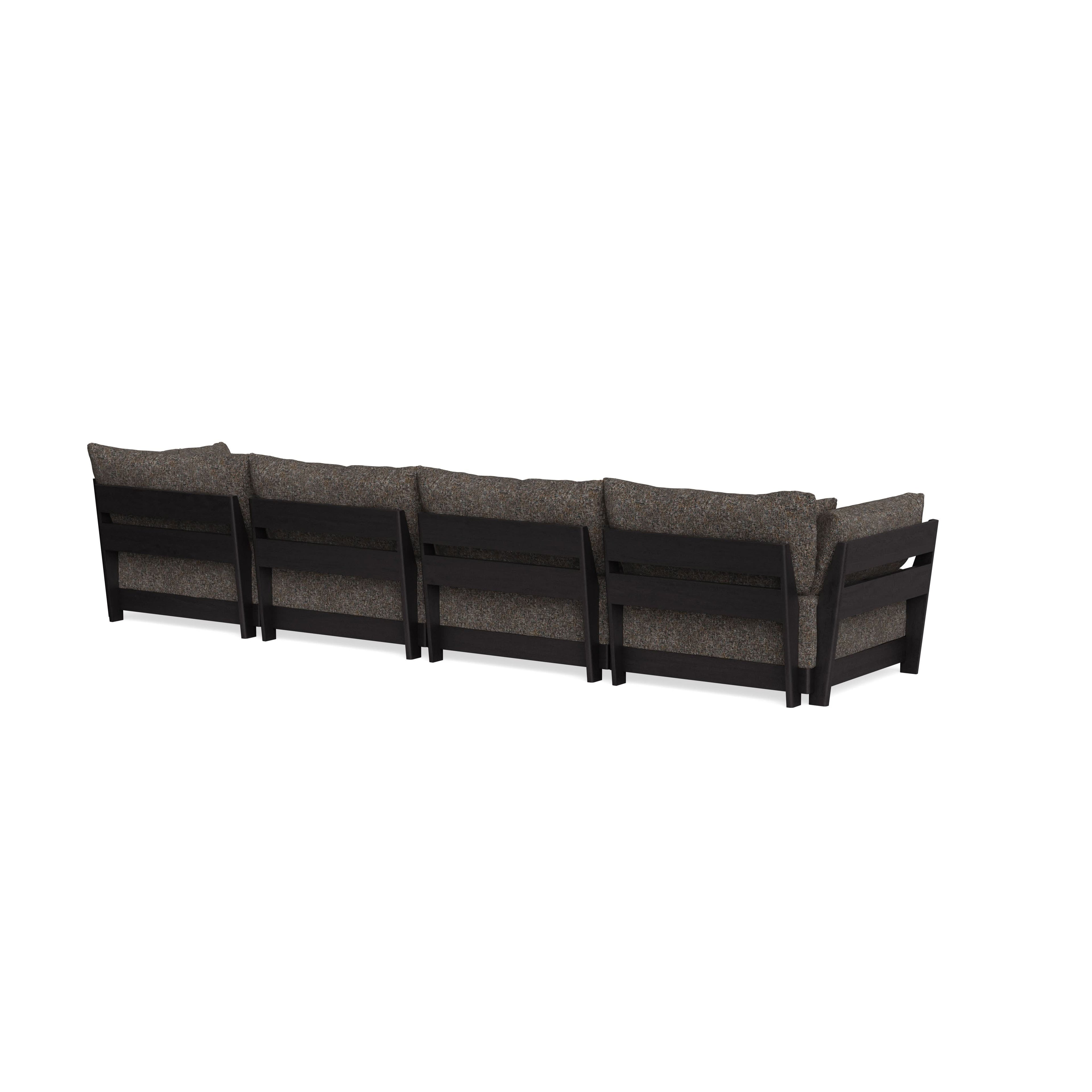 Modular Bondi Black 4-Seater Sofa in Eclipse | Memory Foam Blend