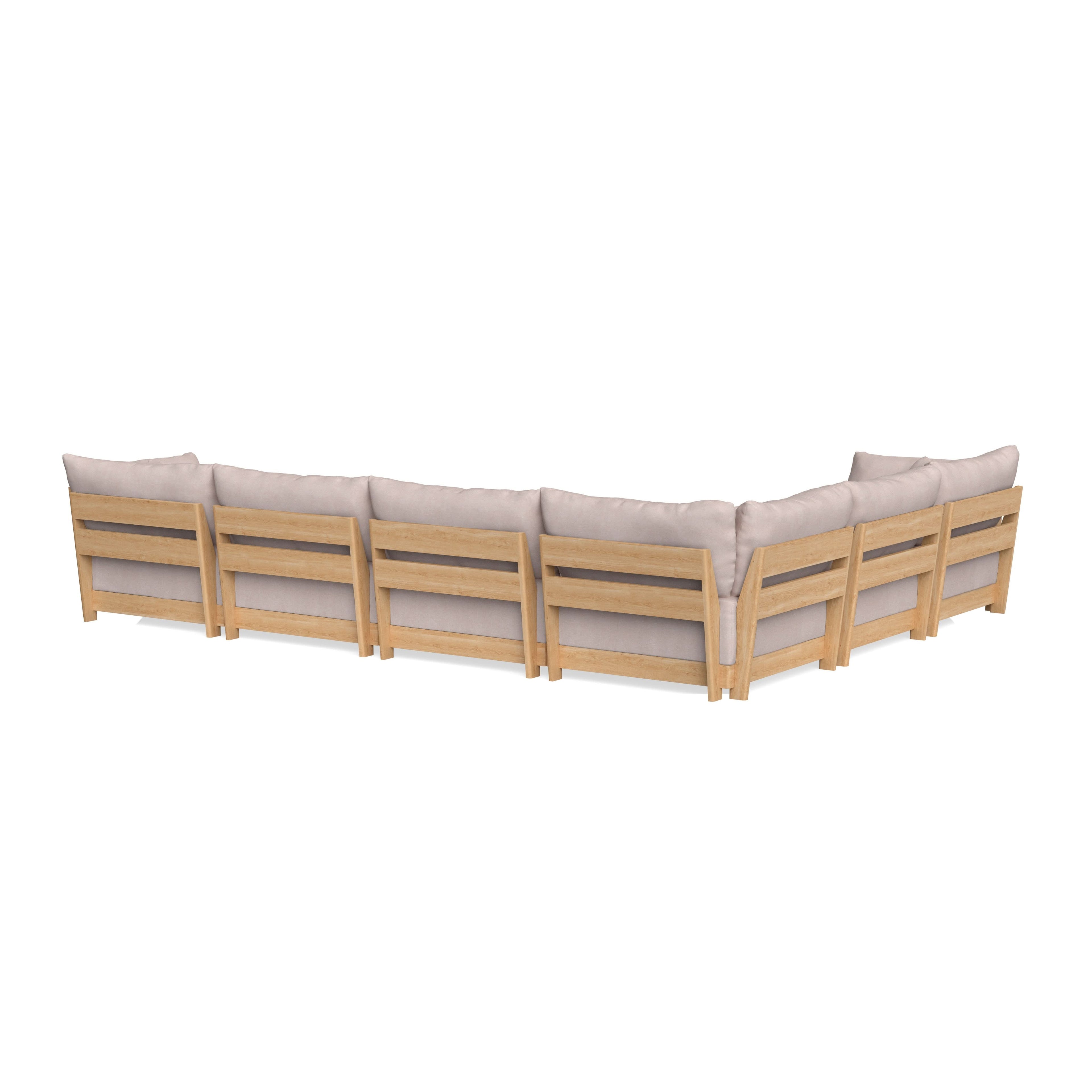 Modular Bondi Latte 6-Seater Corner Sectional in Blush | Memory Foam Blend