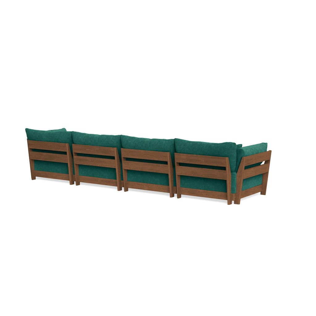 Modular Bondi Espresso 4-Seater Sofa in Jade Green | Memory Foam Blend
