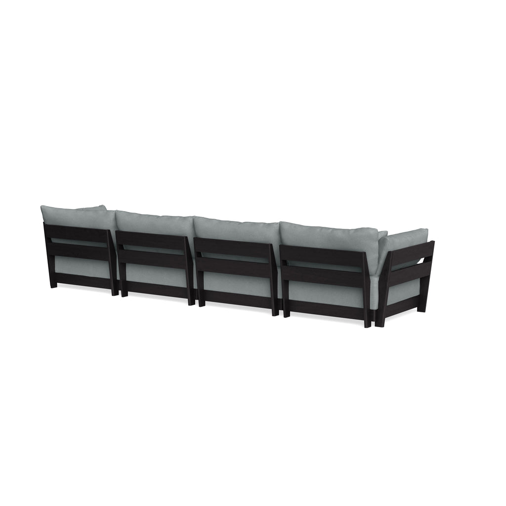Modular Bondi Black 4-Seater Sofa in Light Steel | Memory Foam Blend