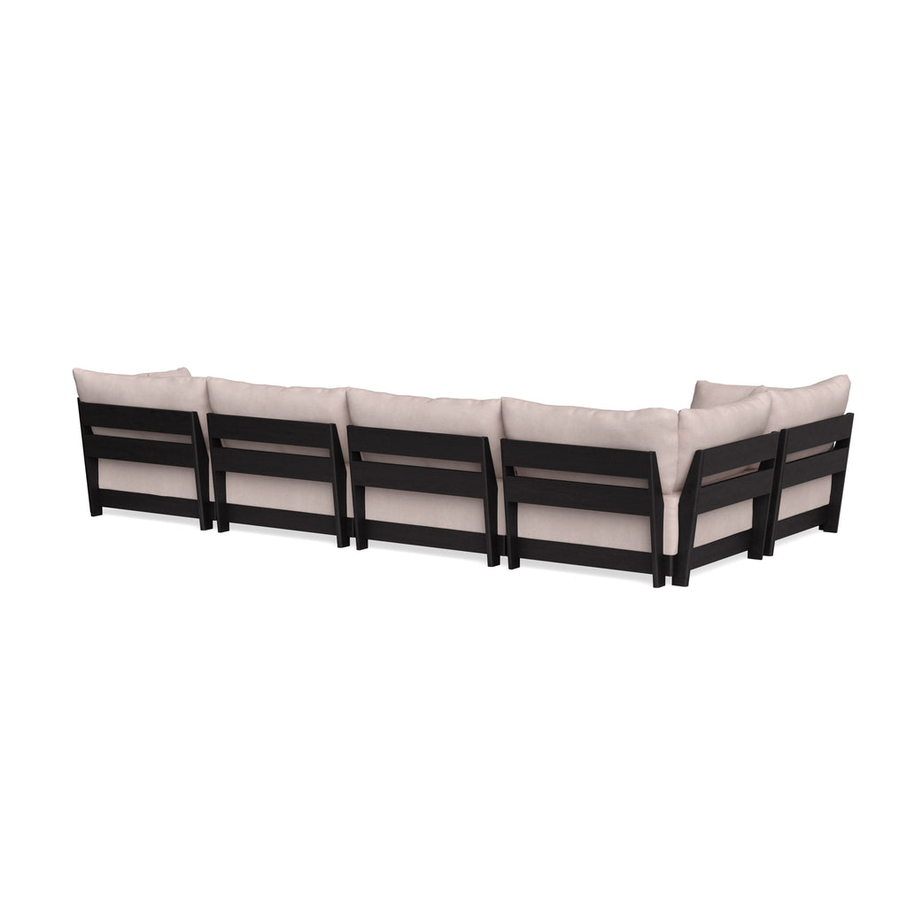 Modular Bondi Black 5-Seater L-Sectional in Blush | Classic Blend