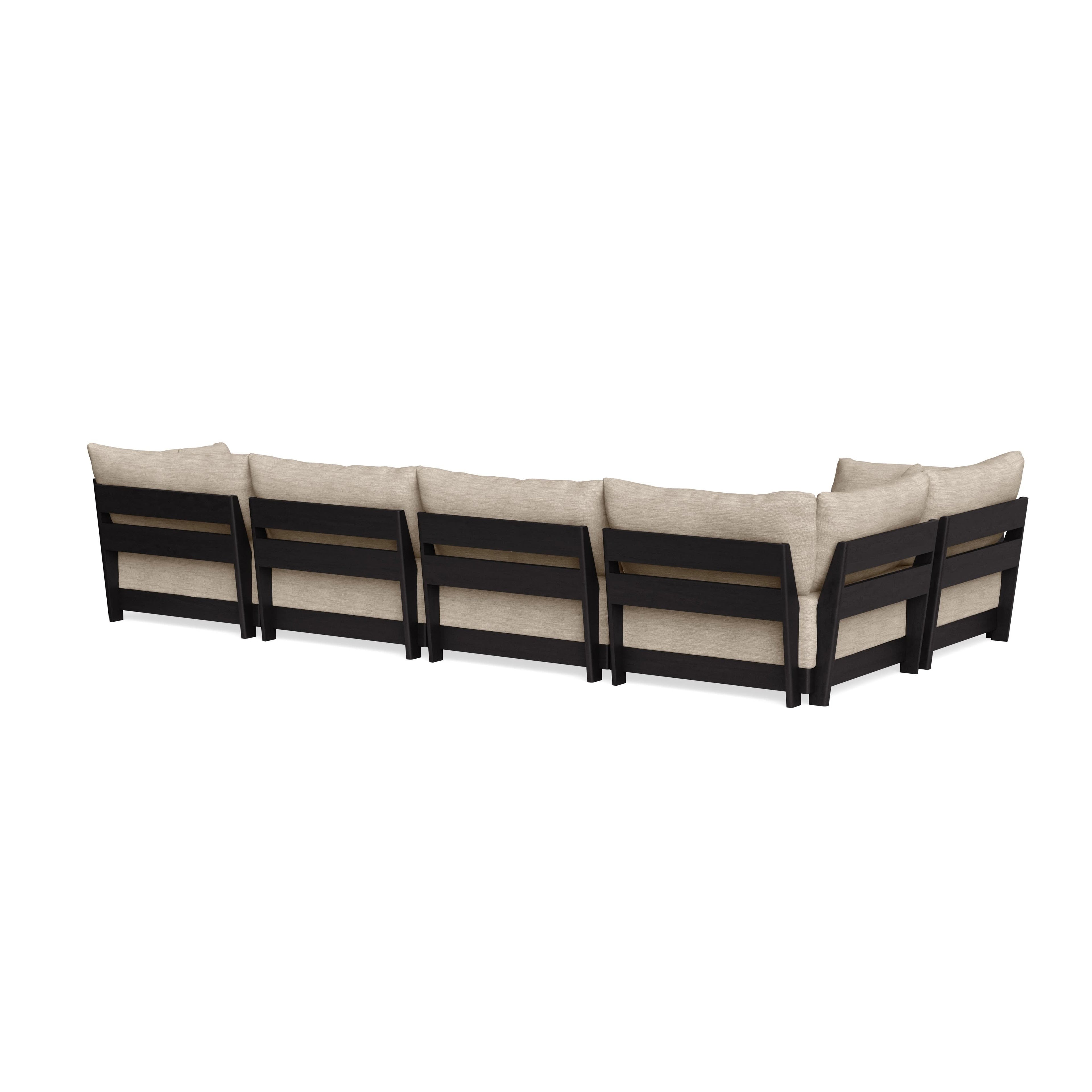 Modular Bondi Black 5-Seater L-Sectional in Wheat | Classic Blend