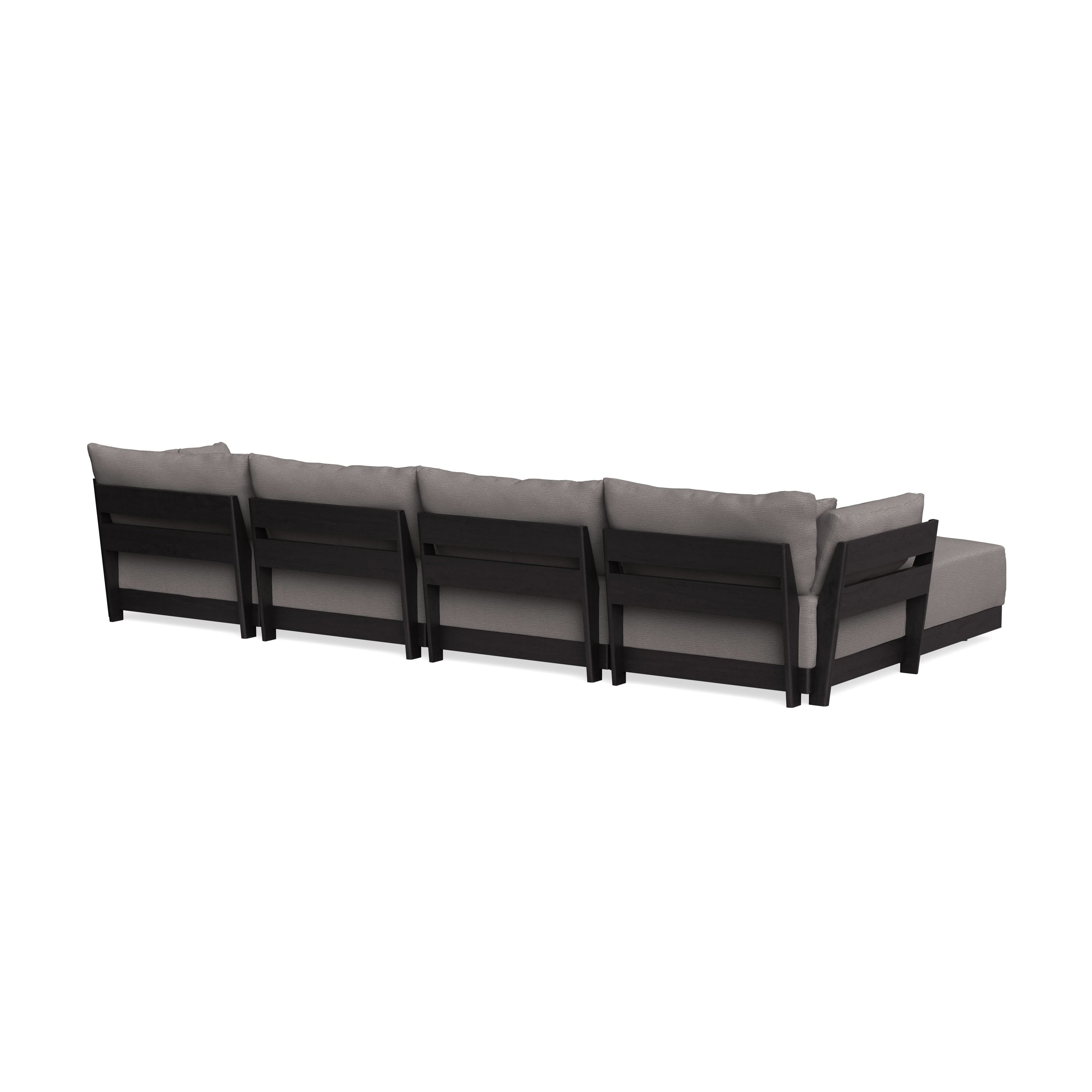 Modular Bondi Black 4-Seater Sectional in Cement | Classic Blend