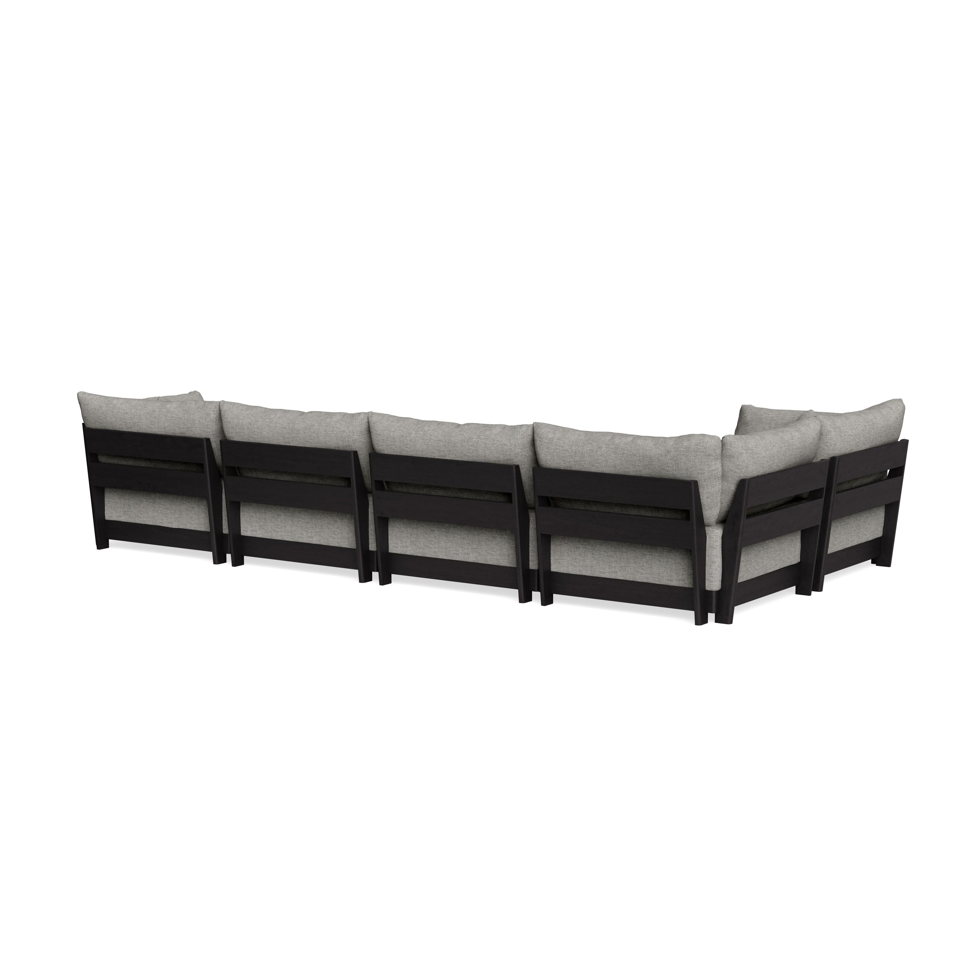 Modular Bondi Black 5-Seater L-Sectional in Fog | Classic Blend