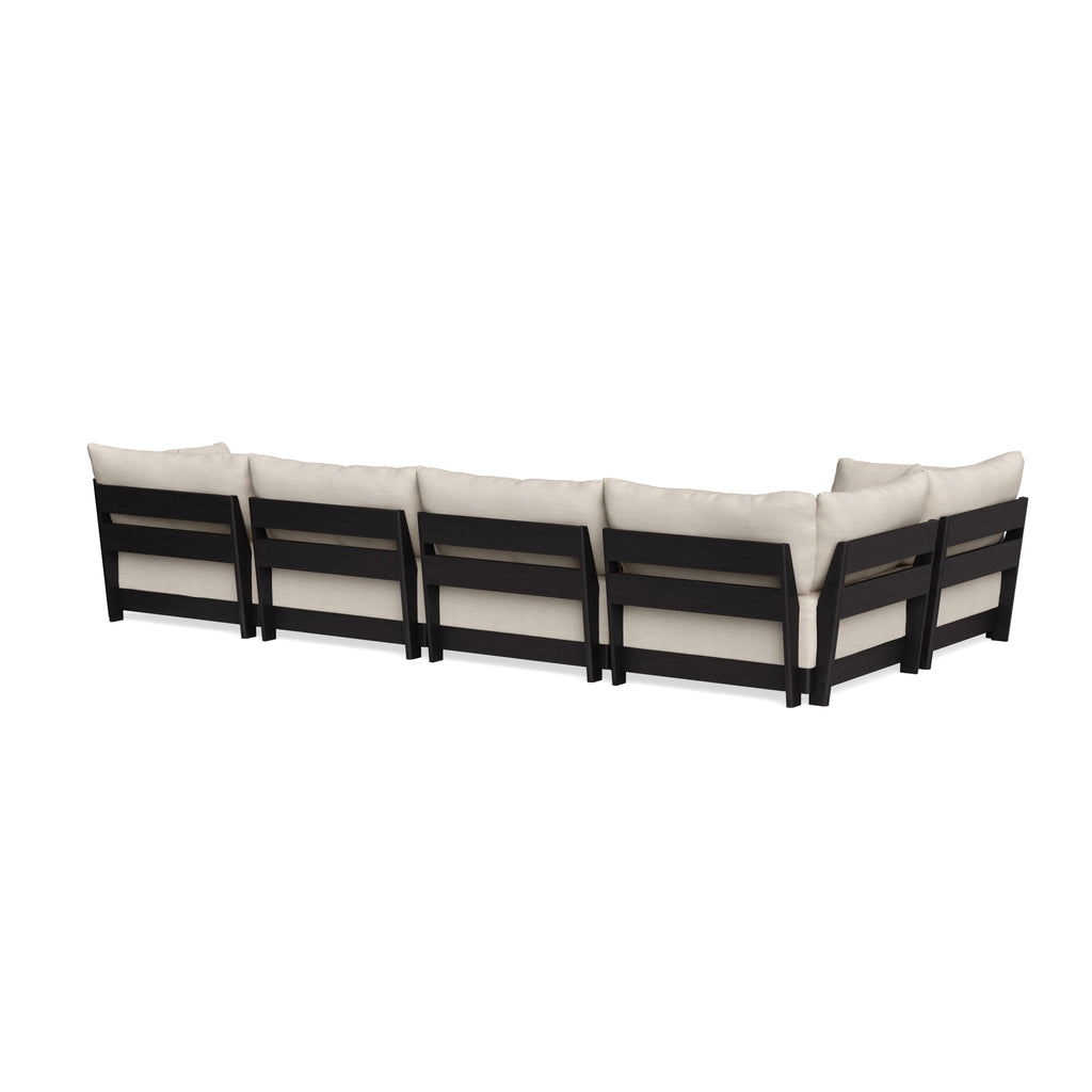Modular Bondi Black 5-Seater L-Sectional in Seashell | Classic Blend
