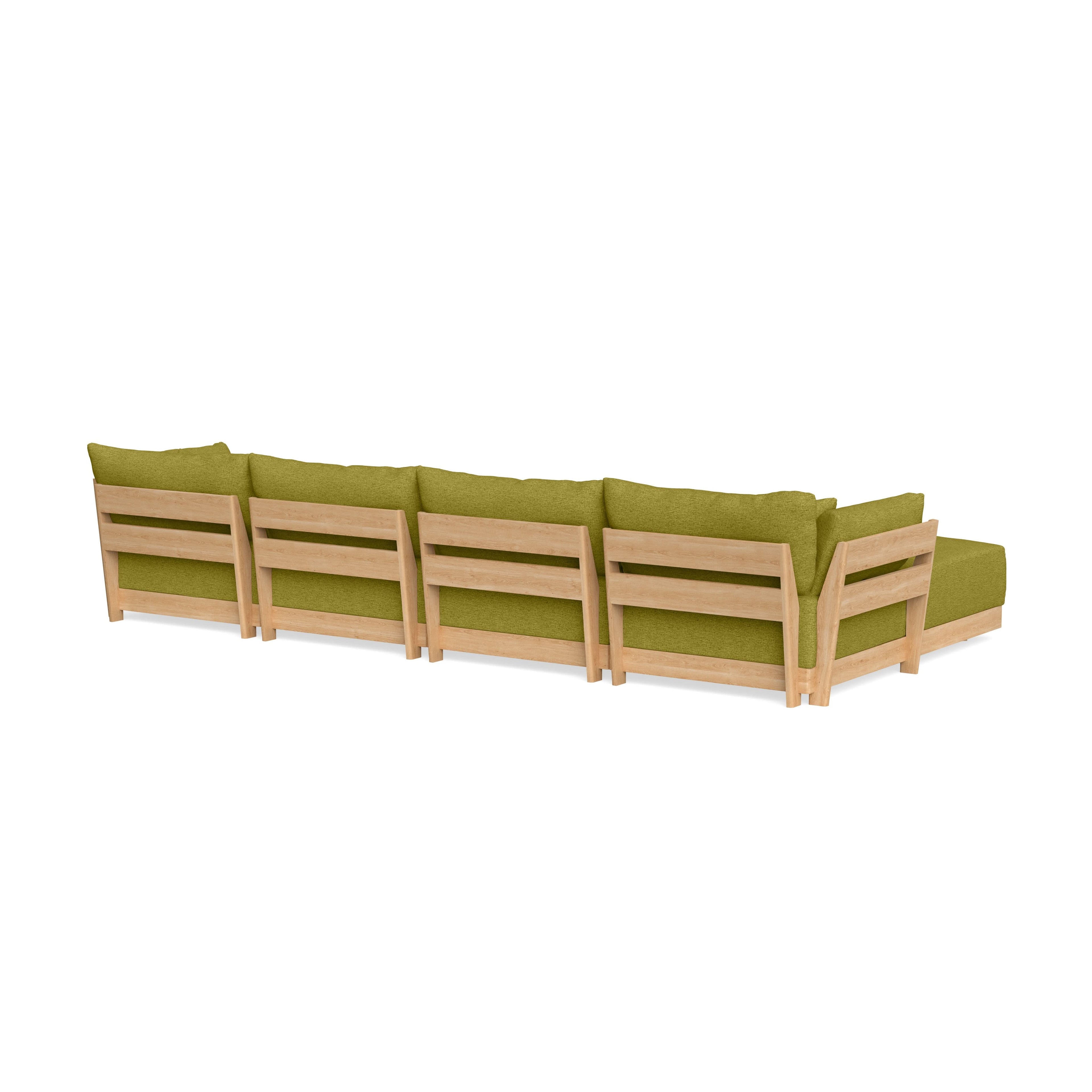 Modular Bondi Latte 4-Seater U-Sectional in Avocado | Memory Foam Blend