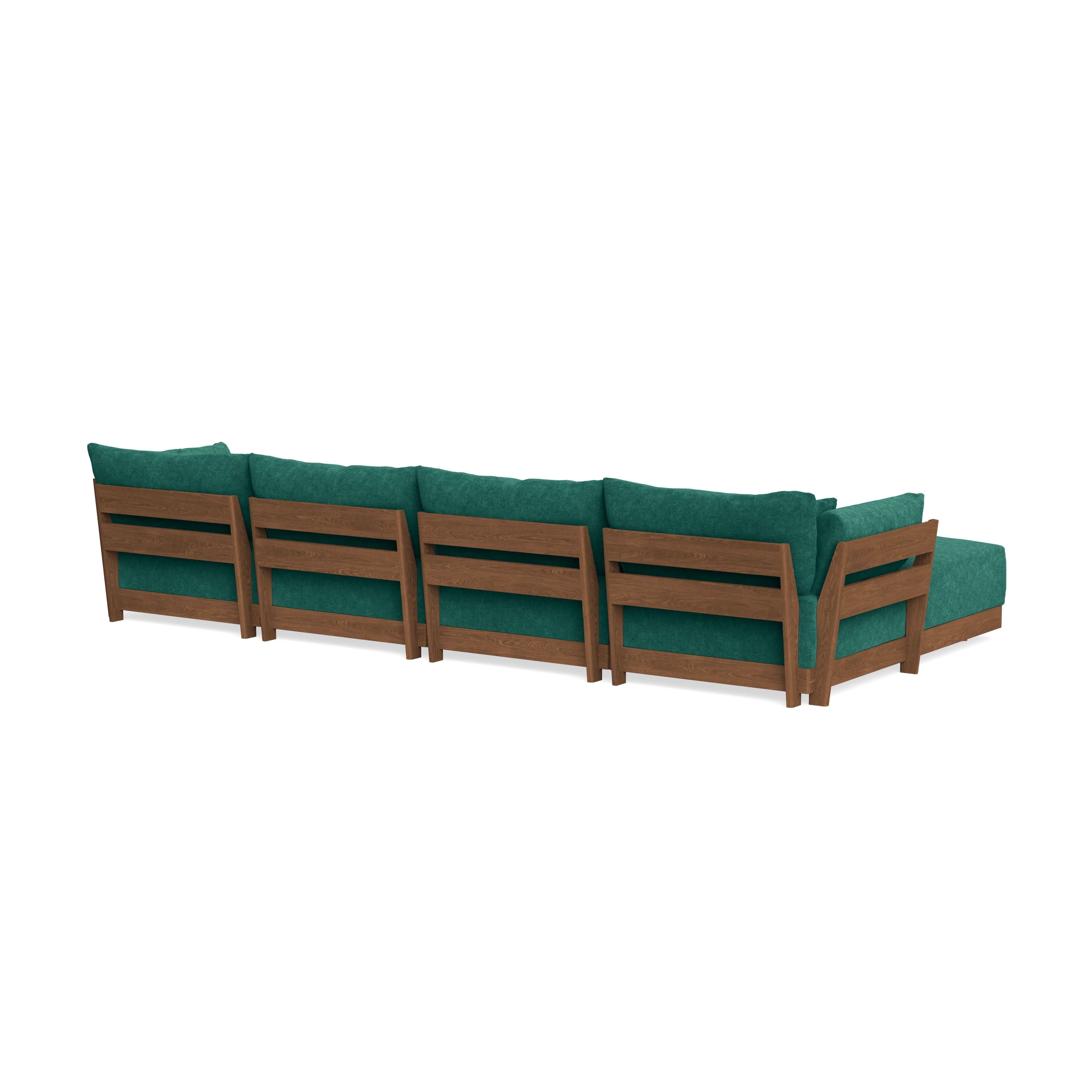 Modular Bondi Espresso 4-Seater U-Sectional in Jade Green | Classic Blend