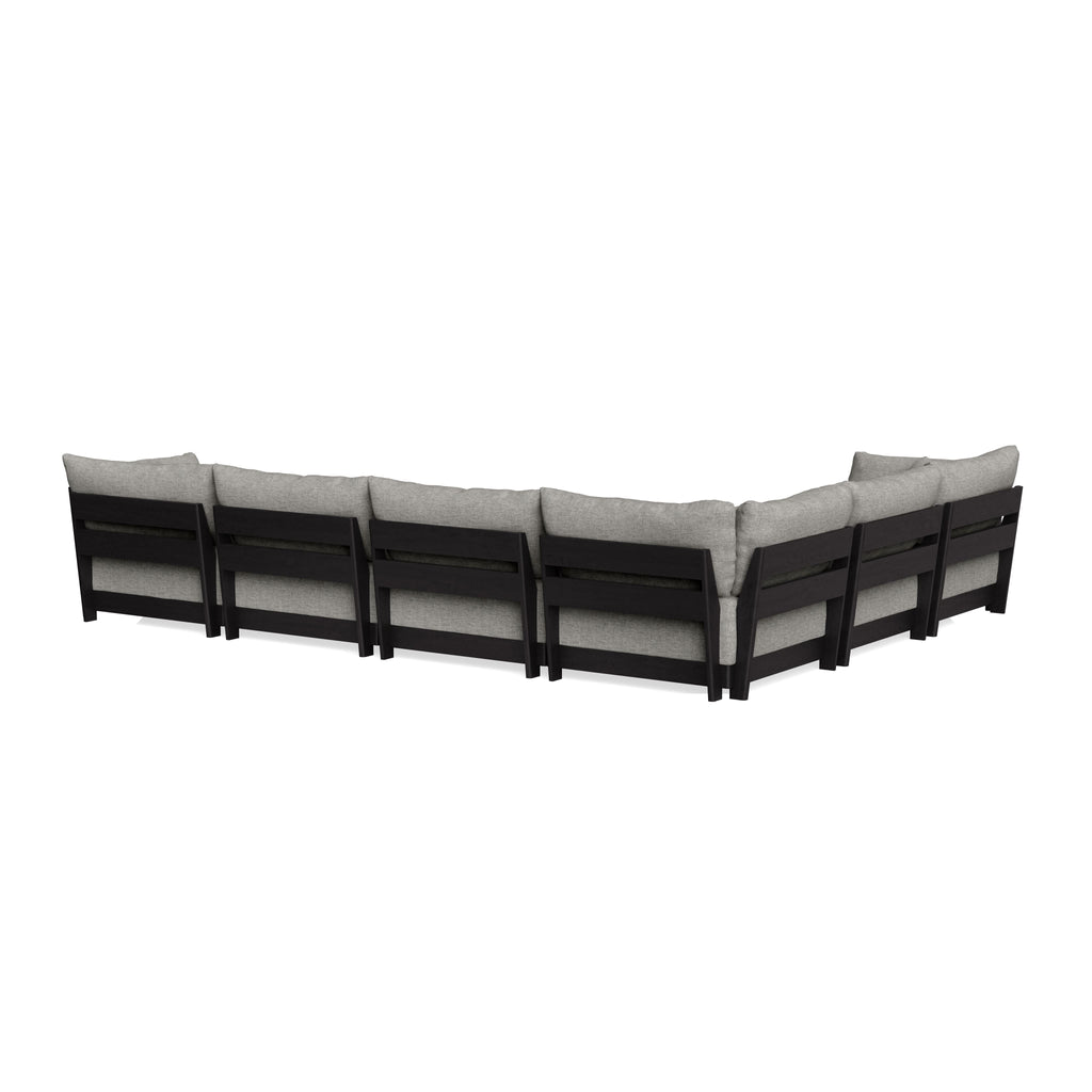 Modular Bondi Black 6-Seater Corner Sectional in Fog | Classic Blend