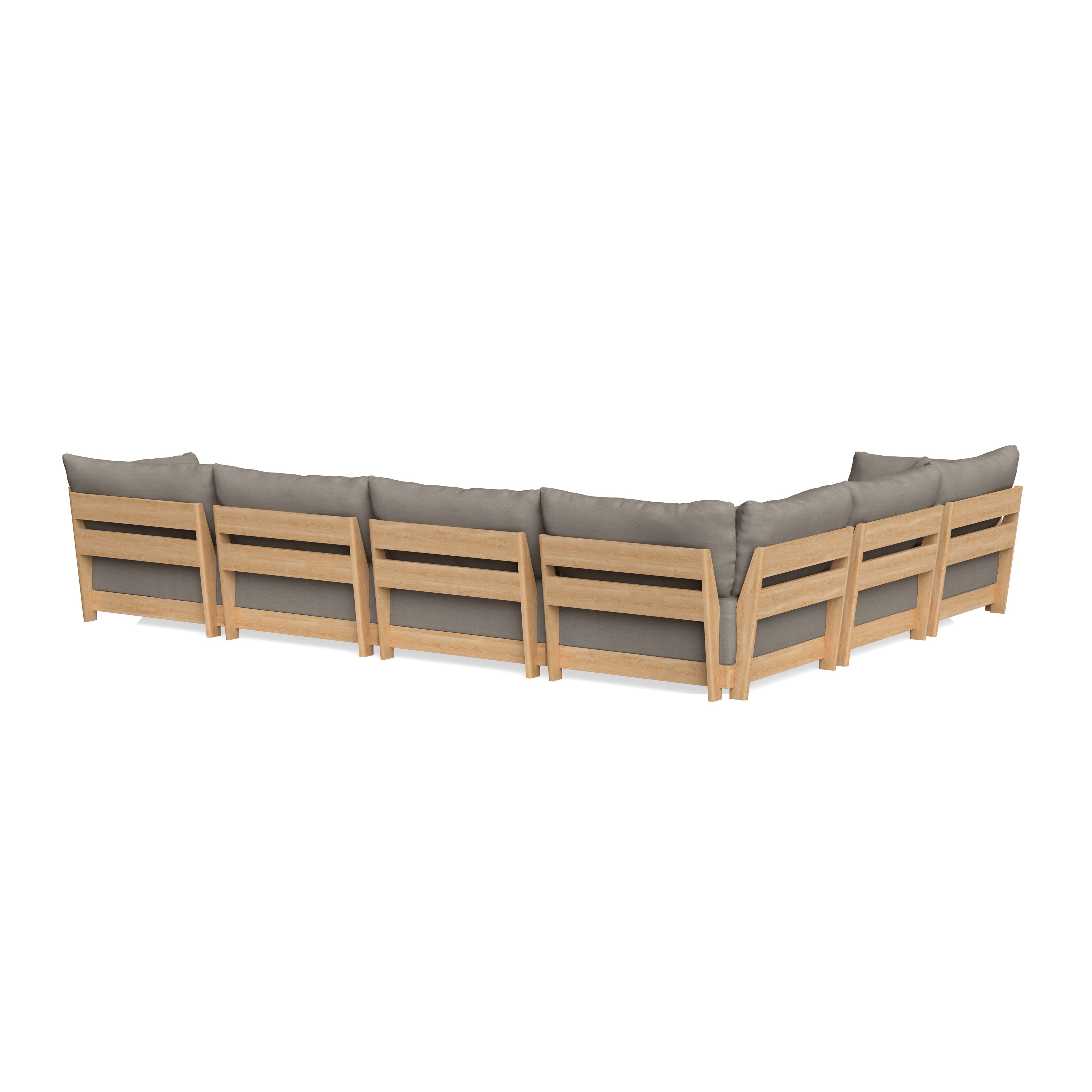 Modular Bondi Latte 6-Seater Corner Sectional + Bench Ottoman in Cinder Gray | Memory Foam Blend