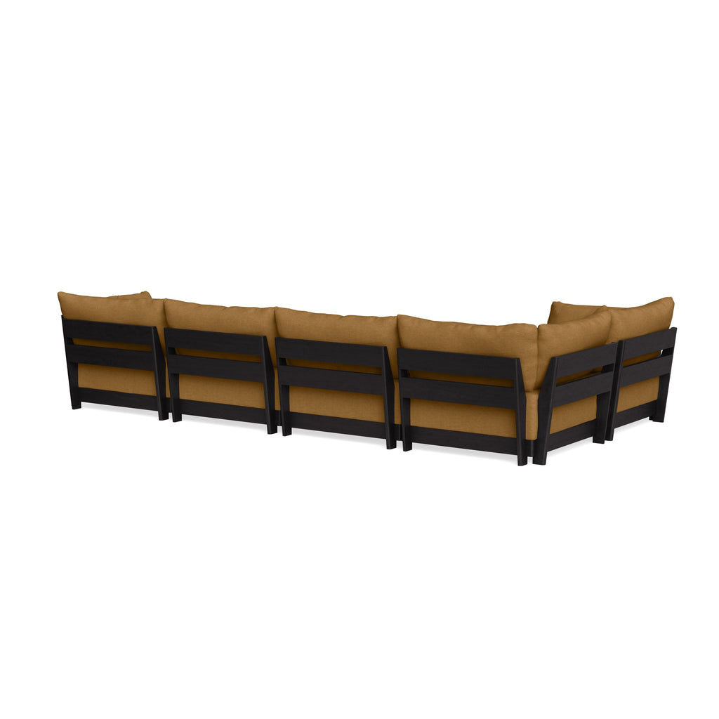 Modular Bondi Black 5-Seater L-Sectional in Dijon | Memory Foam Blend