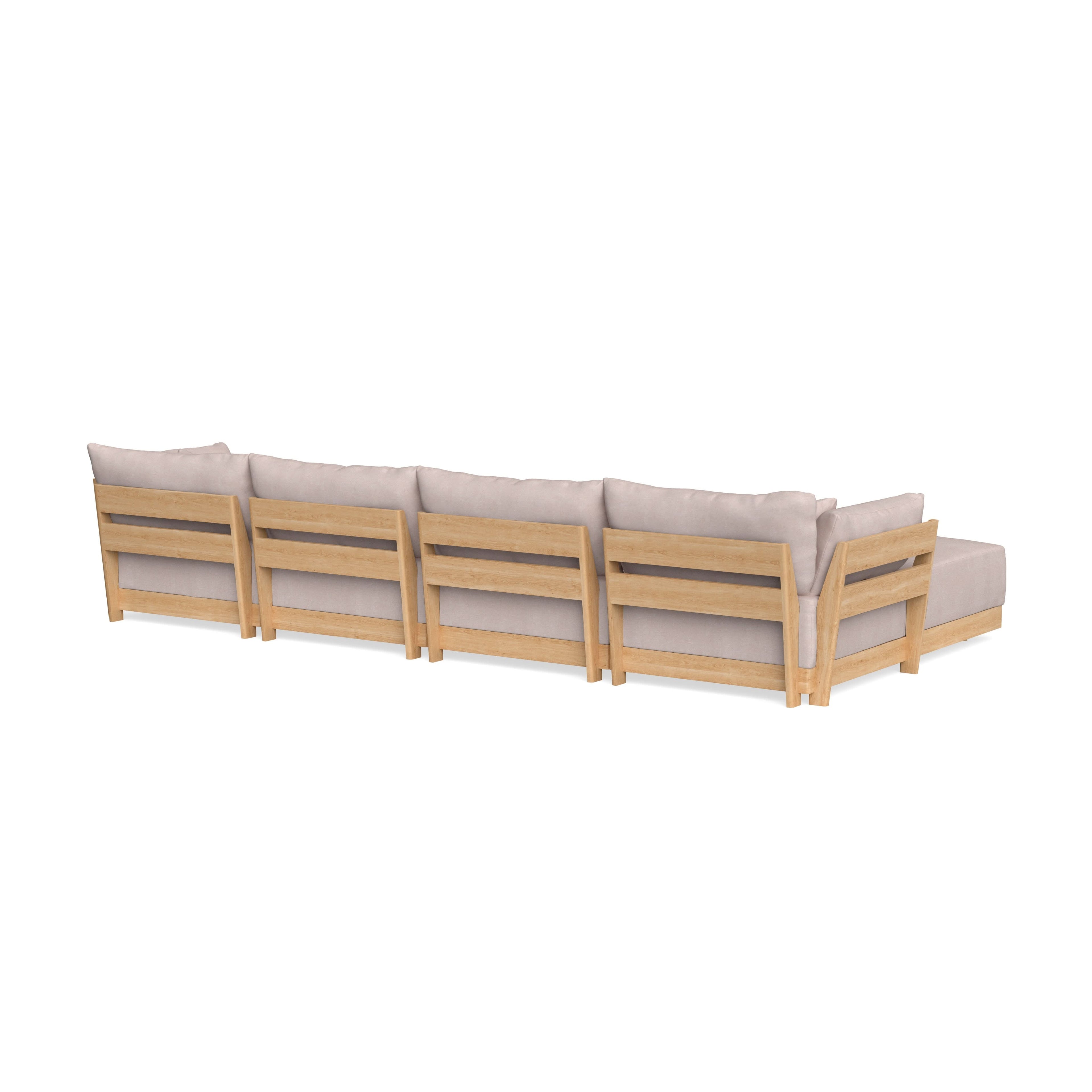 Modular Bondi Latte 4-Seater U-Sectional in Blush | Classic Blend