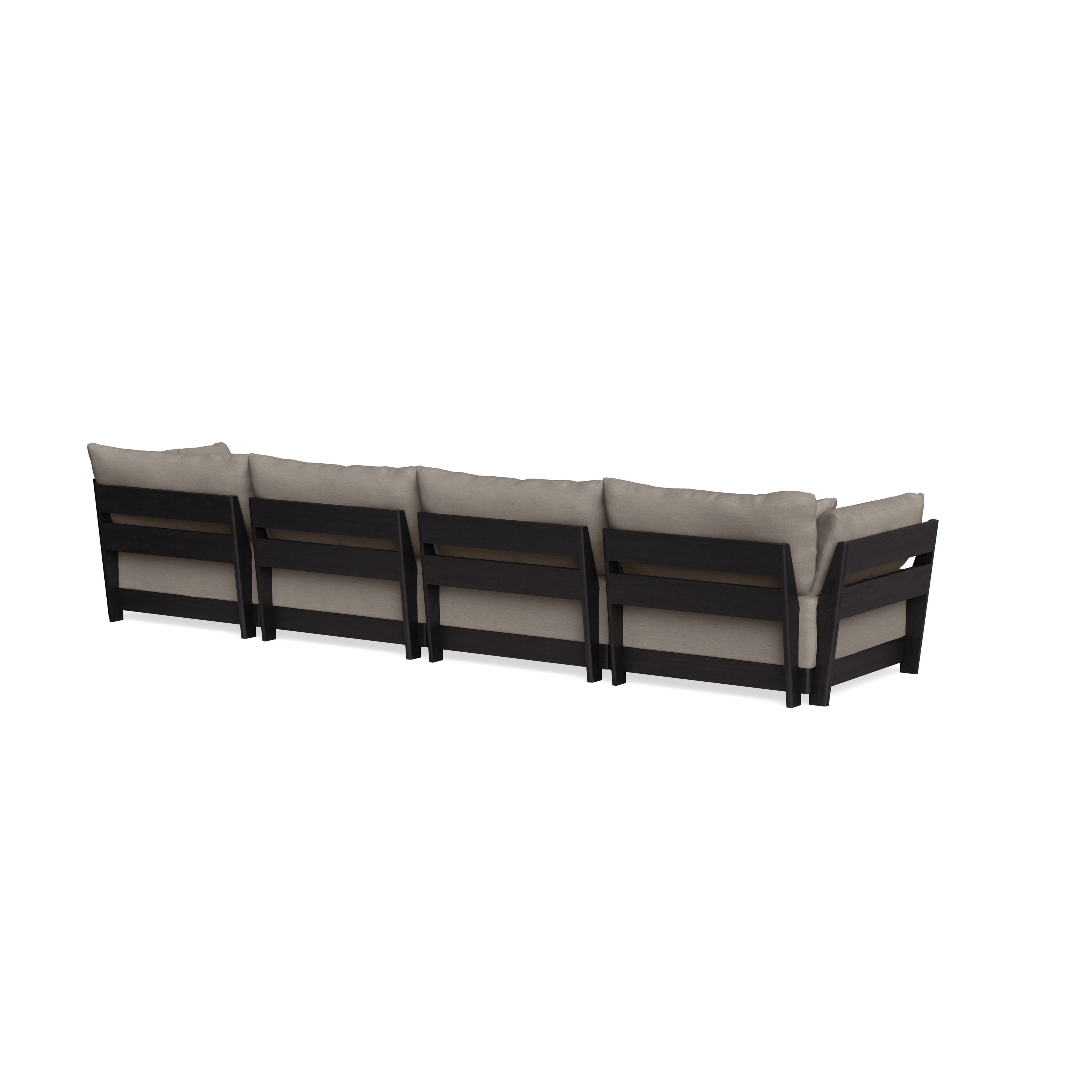 Modular Bondi Black 4-Seater Sofa in Cinder Gray | Memory Foam Blend
