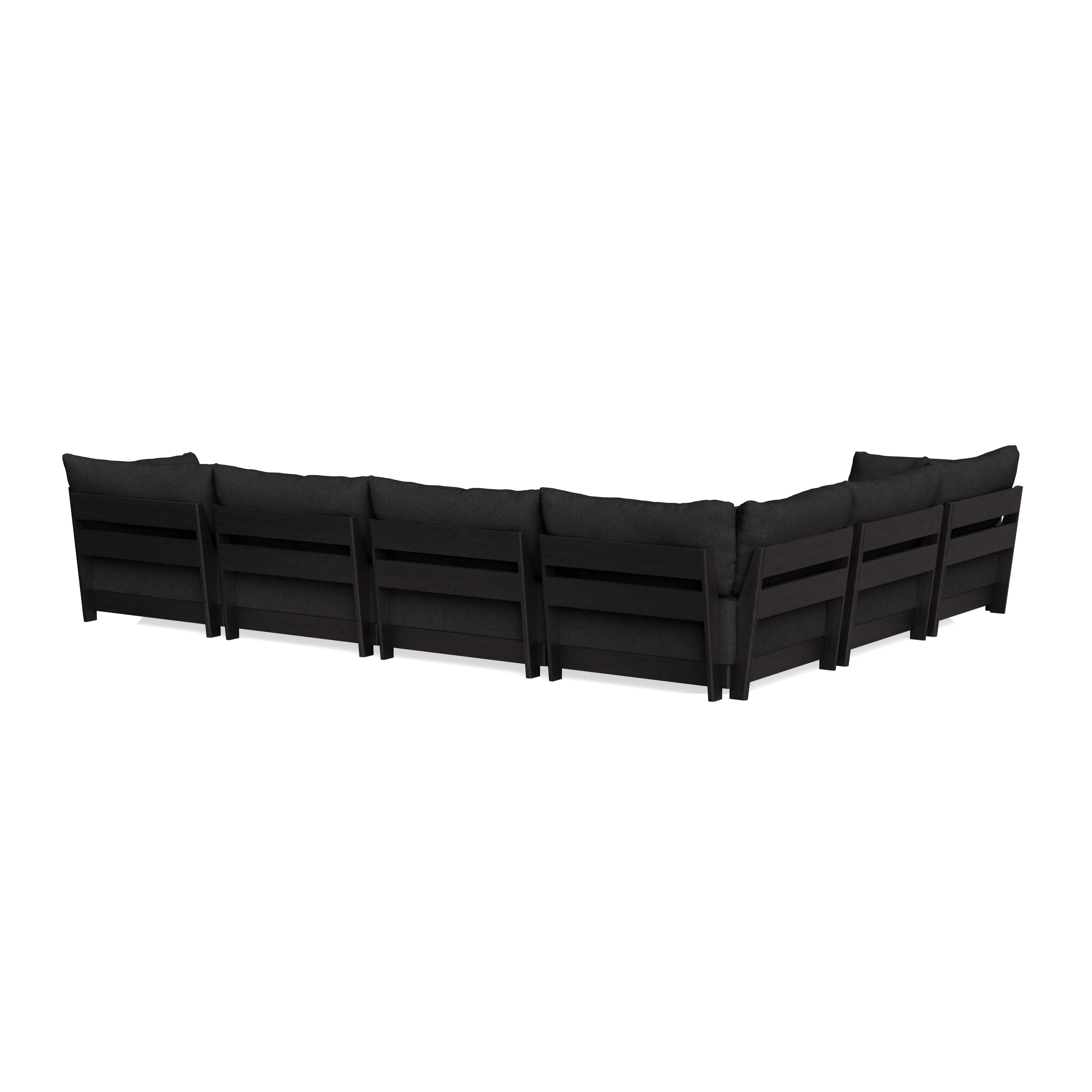 Modular Bondi Black 6-Seater Corner Sectional in Peppercorn | Memory Foam Blend