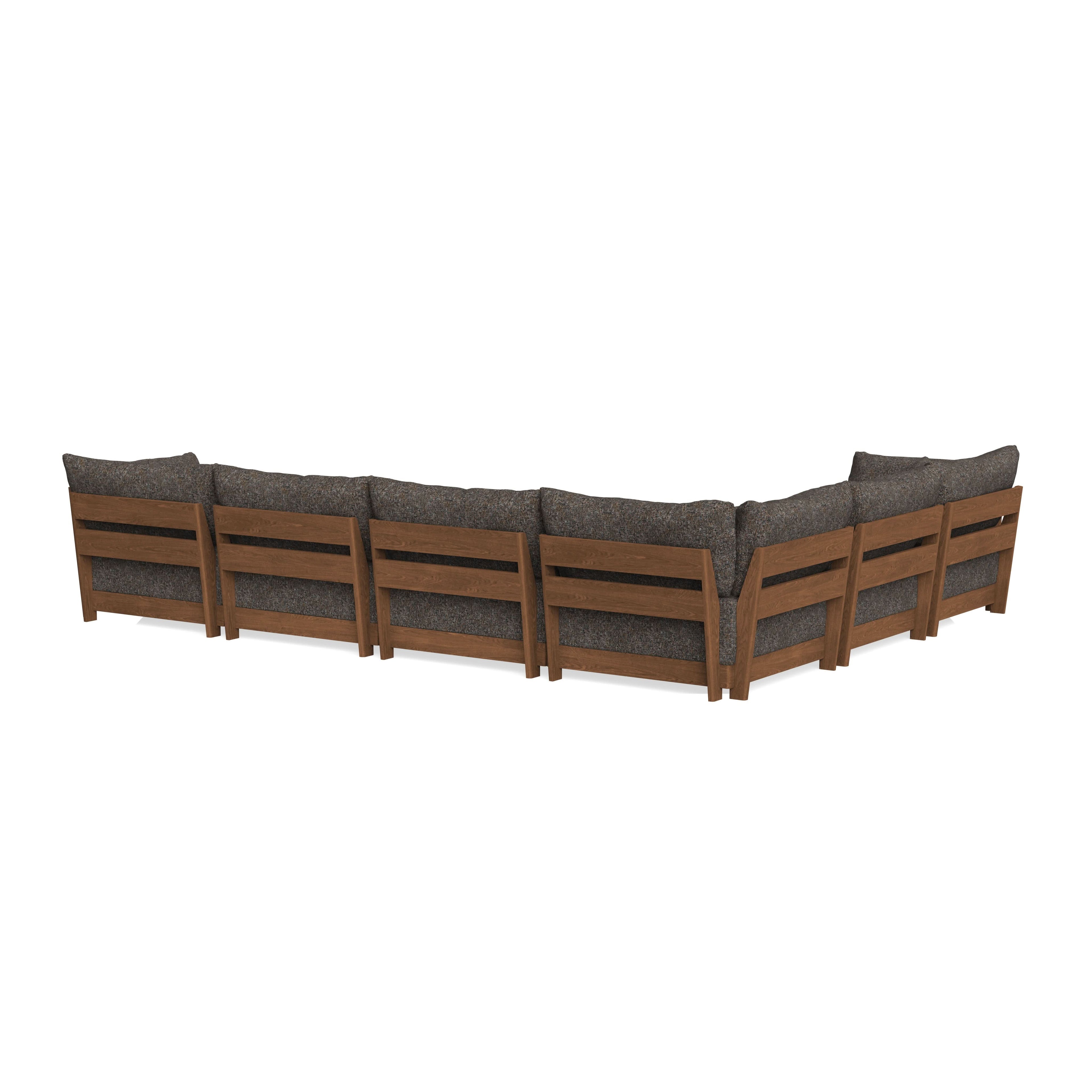 Modular Bondi Espresso 6-Seater Corner Sectional + Bench Ottoman in Eclipse | Classic Blend
