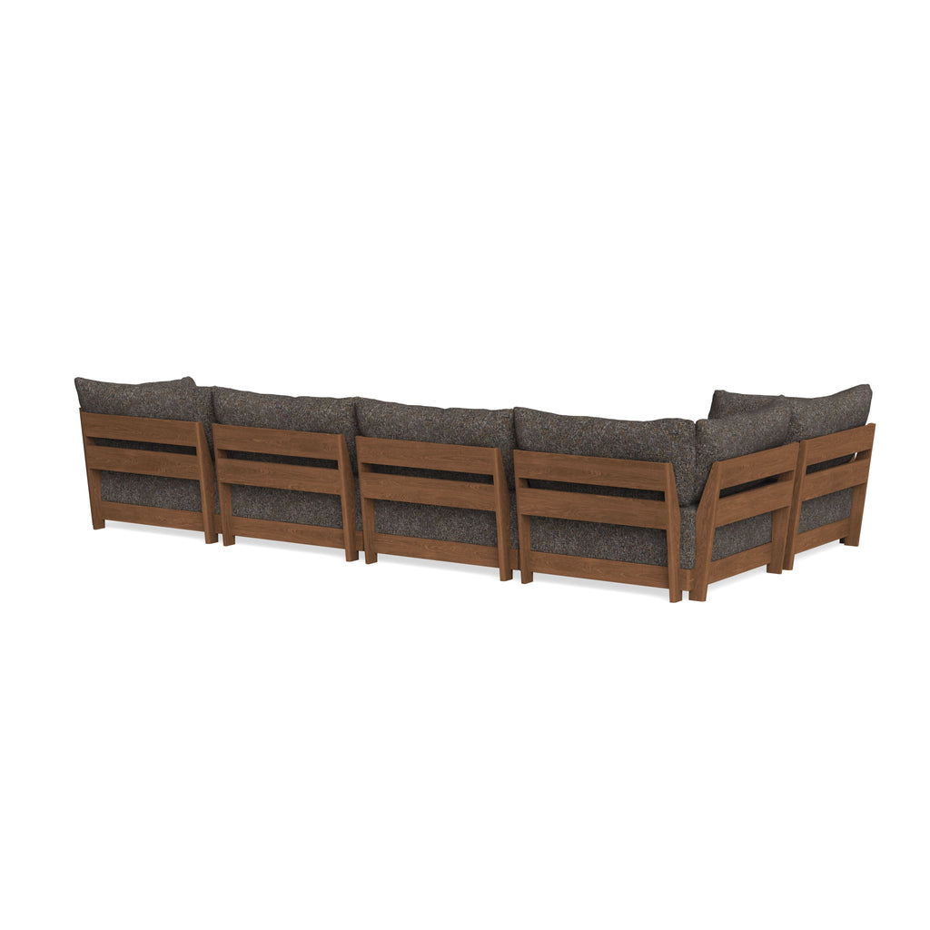 Modular Bondi Espresso 5-Seater L-Sectional in Eclipse | Memory Foam Blend