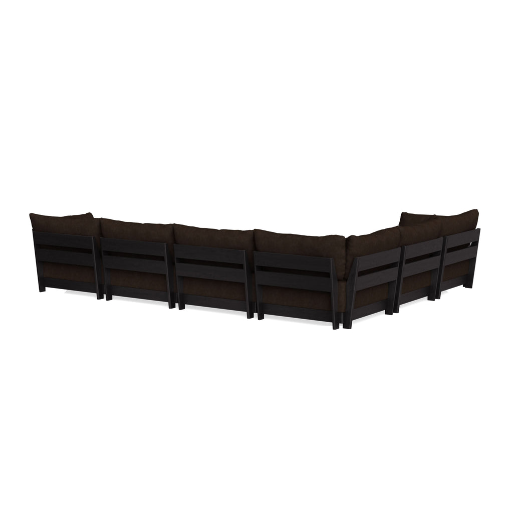 Modular Bondi Black 6-Seater Corner Sectional in Espresso | Classic Blend
