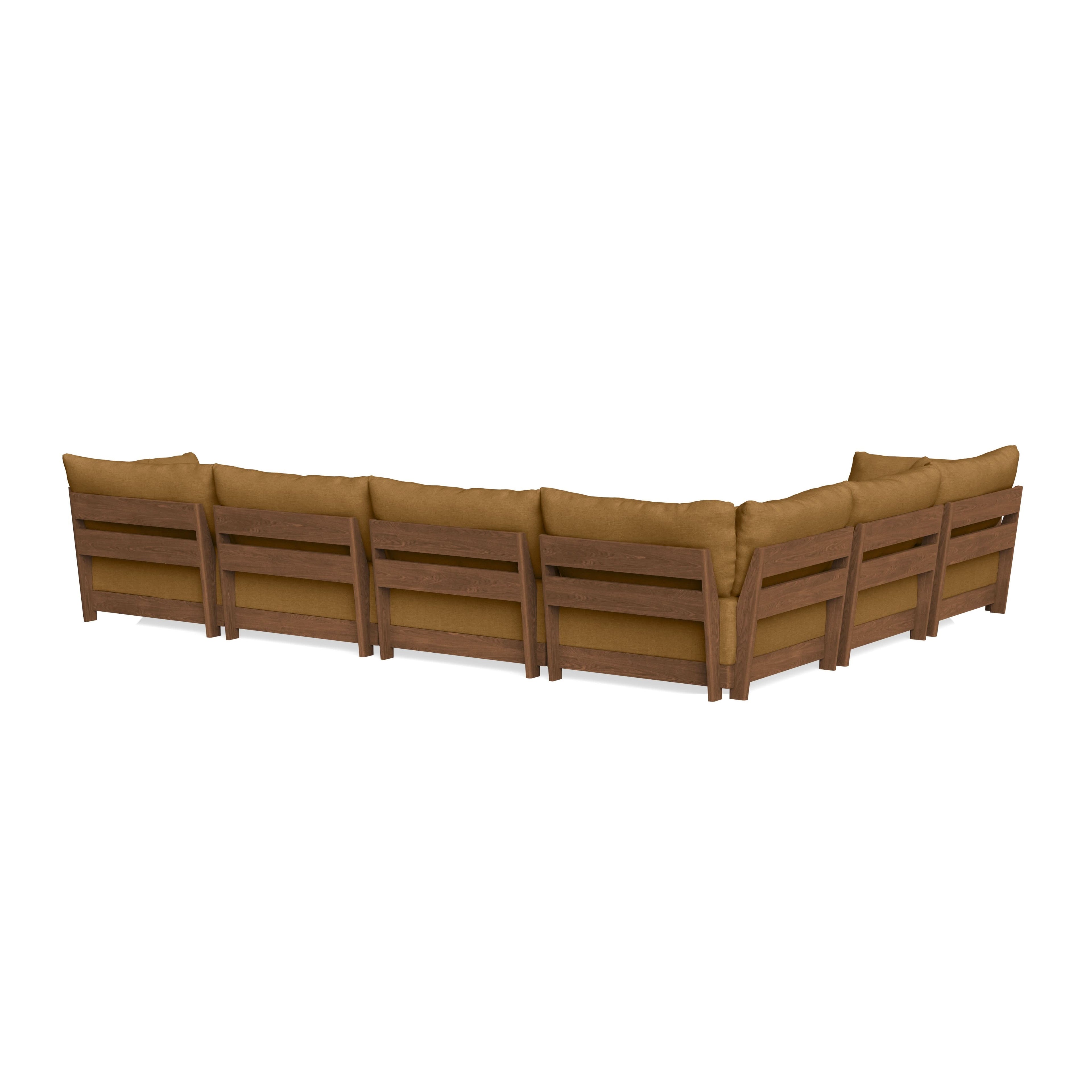 Modular Bondi Espresso 6-Seater Corner Sectional + Bench Ottoman in Dijon | Memory Foam Blend