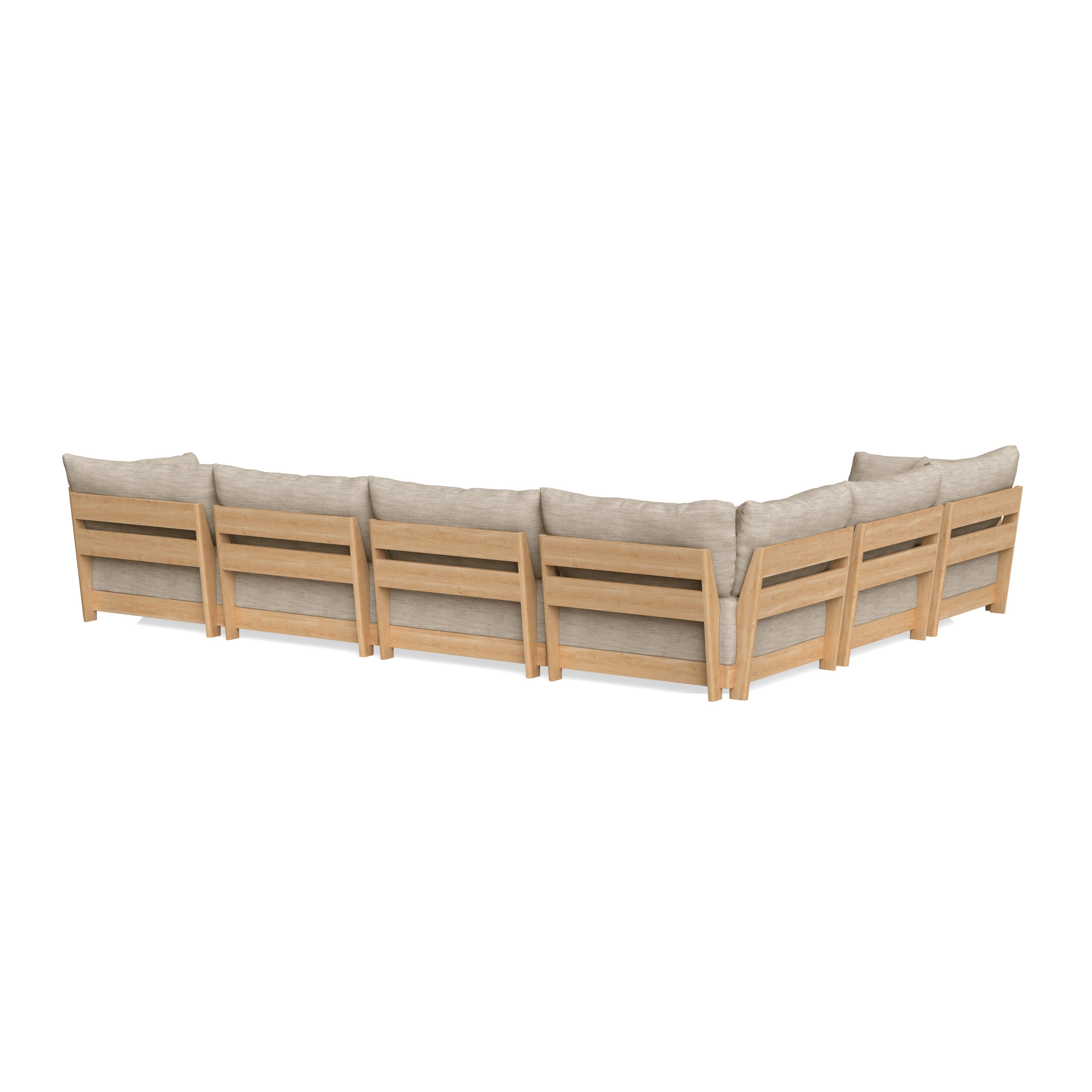 Slipcover Only - Modular Bondi 6-Seater Corner Sectional + Bench Ottoman in Wheat