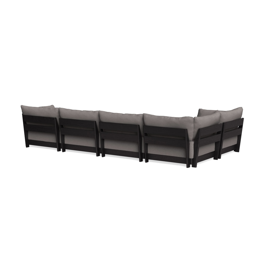 Modular Bondi Black 5-Seater L-Sectional in Cement | Memory Foam Blend